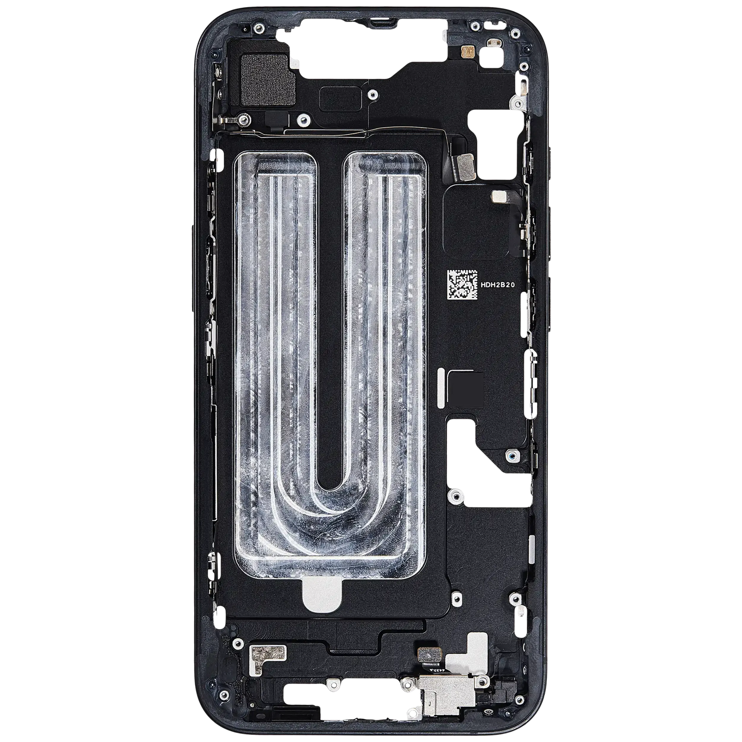 Mid-Frame Housing W/ Small Parts For iPhone 16e (EU / Global Version) (Pull) (Black)