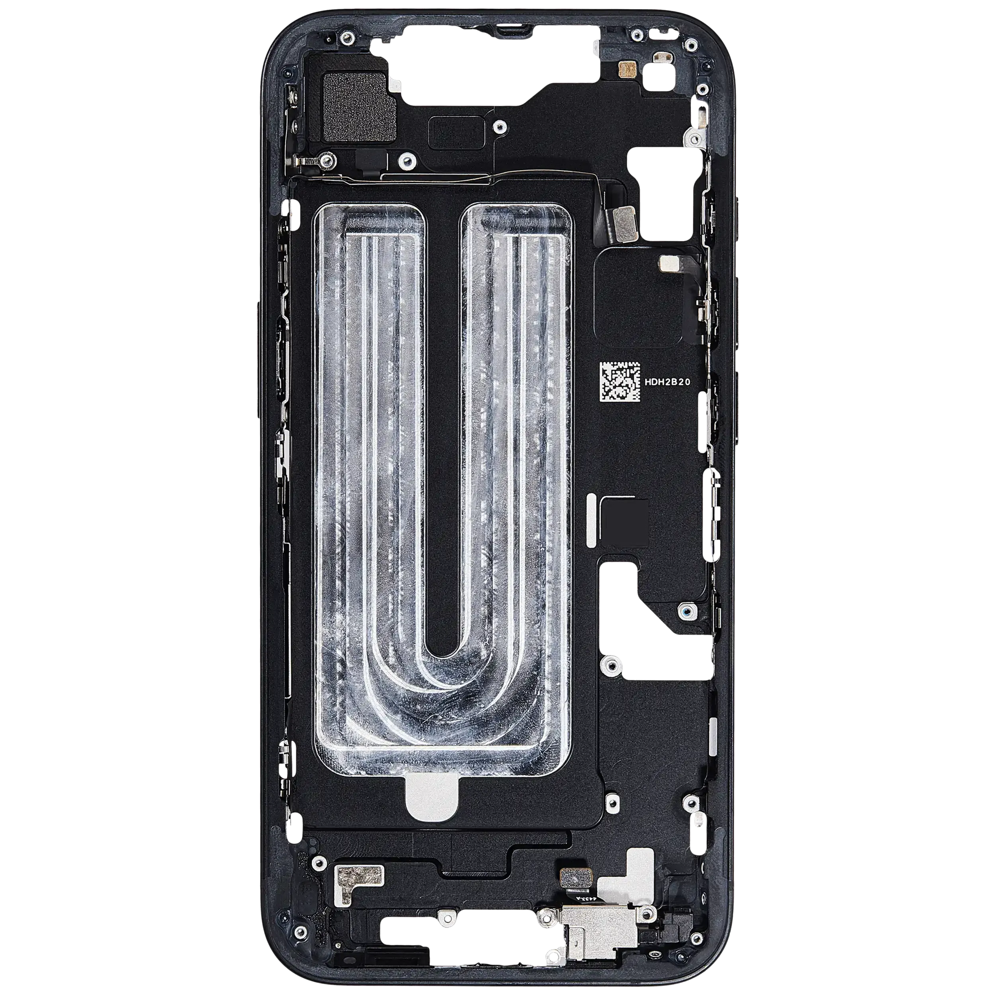 Mid-Frame Housing W/ Small Parts For iPhone 16e (EU / Global Version) (Pull) (Black)