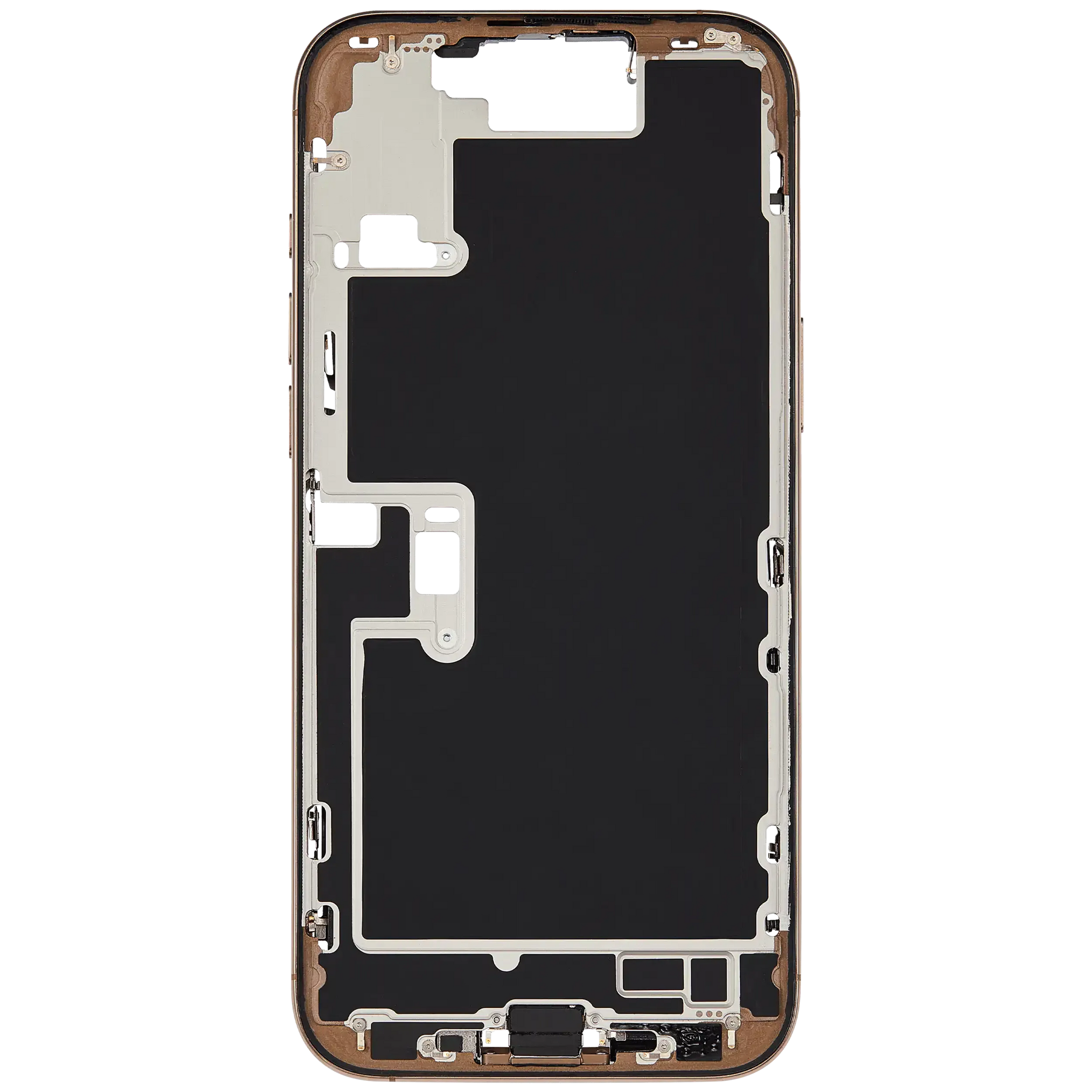 Mid-Frame Housing W/ Charging Port Flex & Small Parts For iPhone 16 Pro Max (EU / Global Version) (Pull) (Desert Titanium)