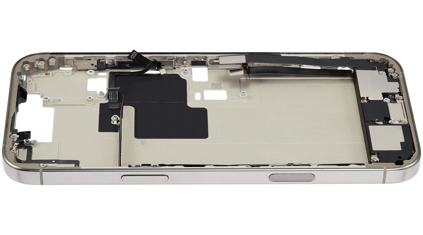 Mid-Frame Housing W/ Charging Port Flex & Small Parts For iPhone 16 Pro Max (EU / Global Version) (Pull) (Natural Titanium)