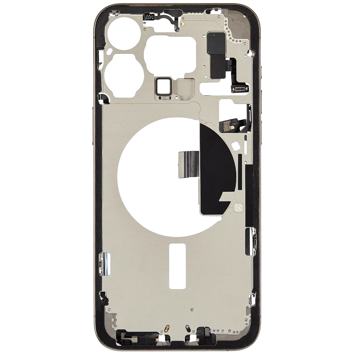 Mid-Frame Housing W/ Charging Port Flex & Small Parts For iPhone 15 Pro Max (Pull) (Natural Titanium)