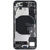 Back Housing W/ Charging Port Flex and Small Components Pre-Installed For iPhone SE (2022) (Used OEM) (Pull) (Midnight)