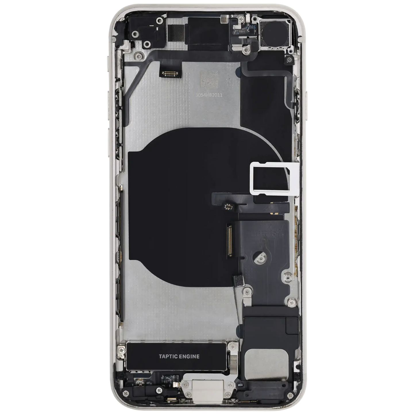 Back Housing W/ Charging Port Flex and Small Components Pre-Installed For iPhone SE (2022) (Used OEM) (Pull) (Starlight)