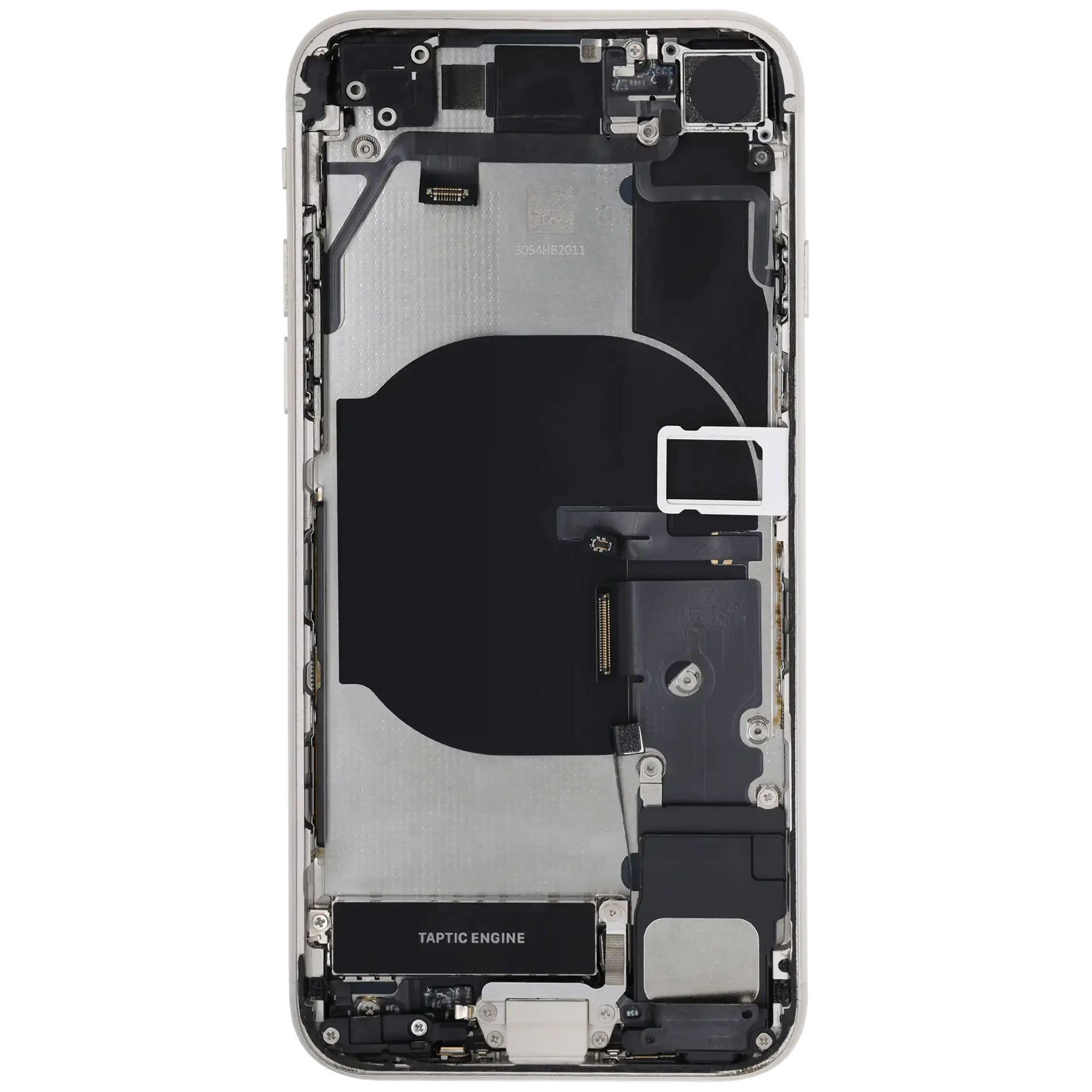 Back Housing W/ Charging Port Flex and Small Components Pre-Installed For iPhone SE (2022) (Used OEM) (Pull) (Starlight)