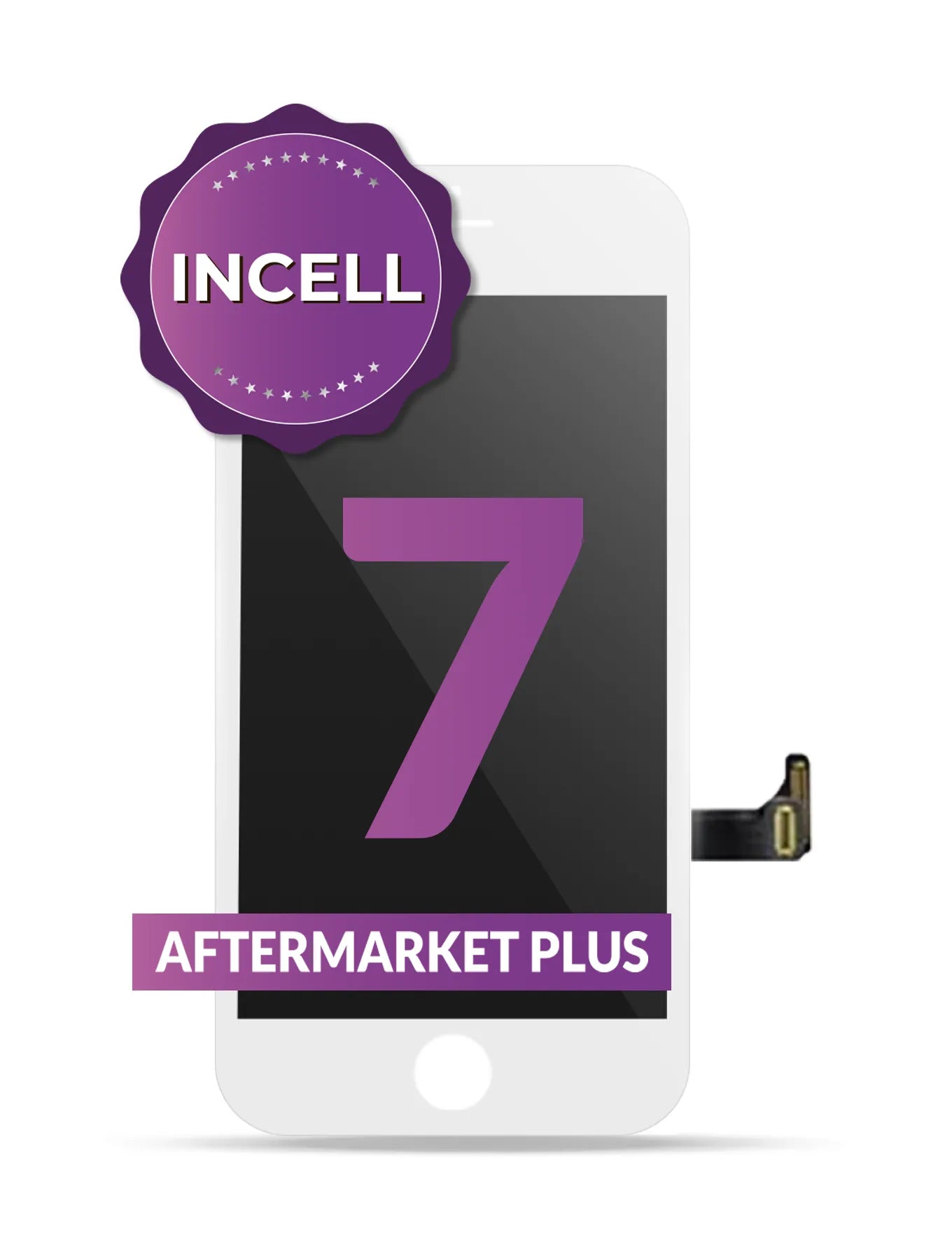 LCD Assembly With Steel Plate For iPhone 7 (Incell) (White)
