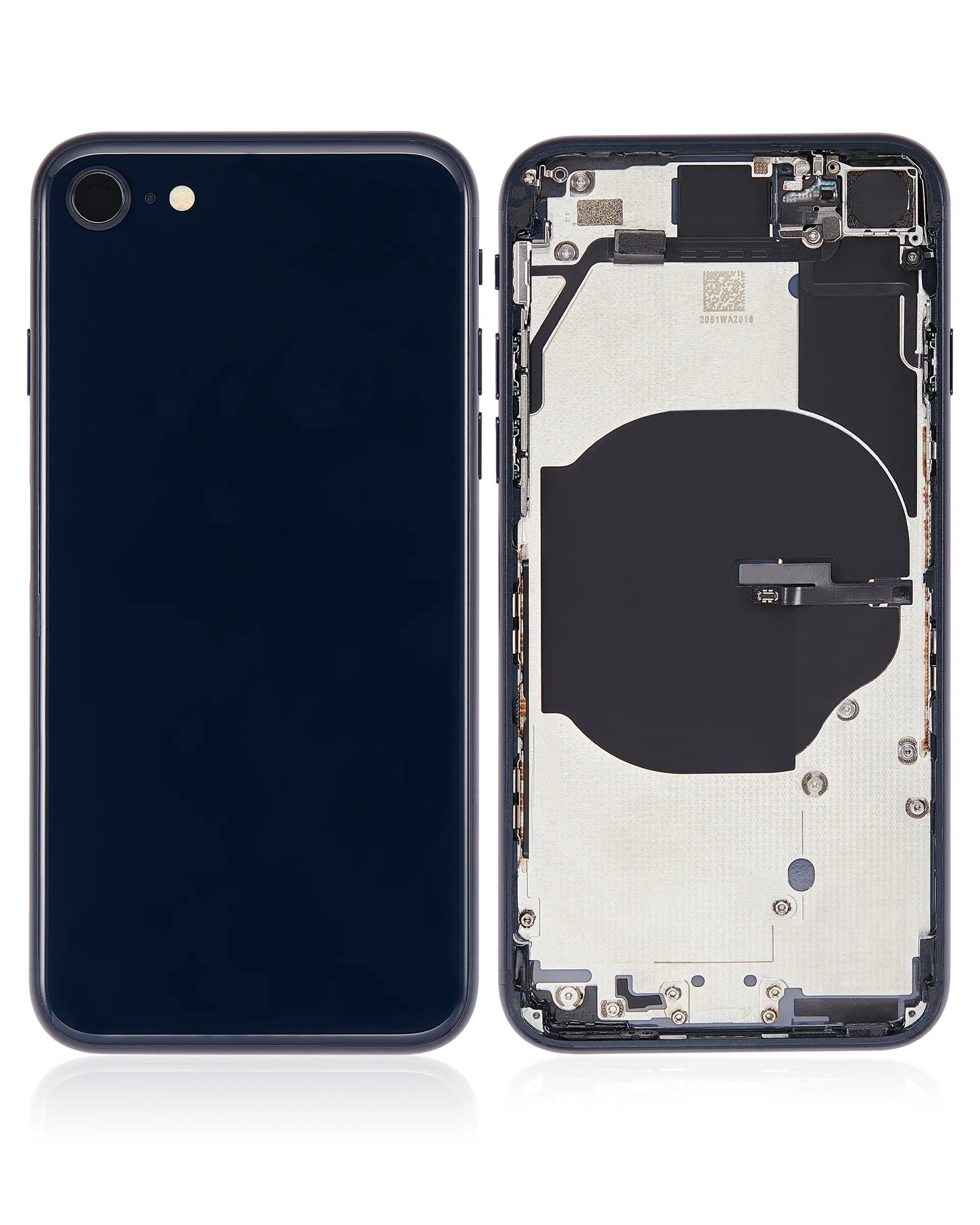 Back Housing W/ Small Components Pre-Installed For iPhone SE (2022) (Pull) (Midnight)