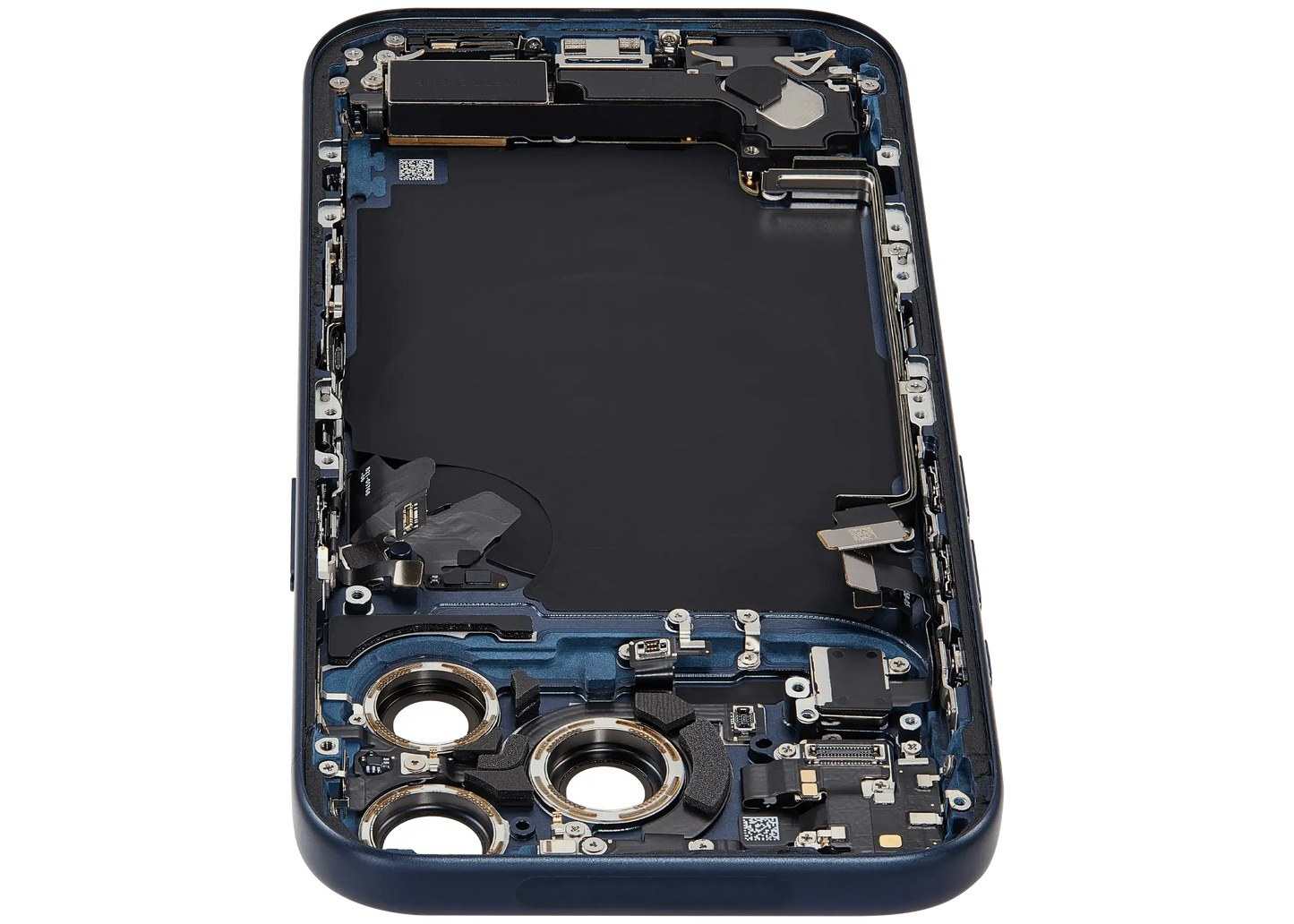 Back Housing W/ Charging Port Flex & Small Parts Compatible For iPhone 17 Pro (US Version) (Pull) (Deep Blue)