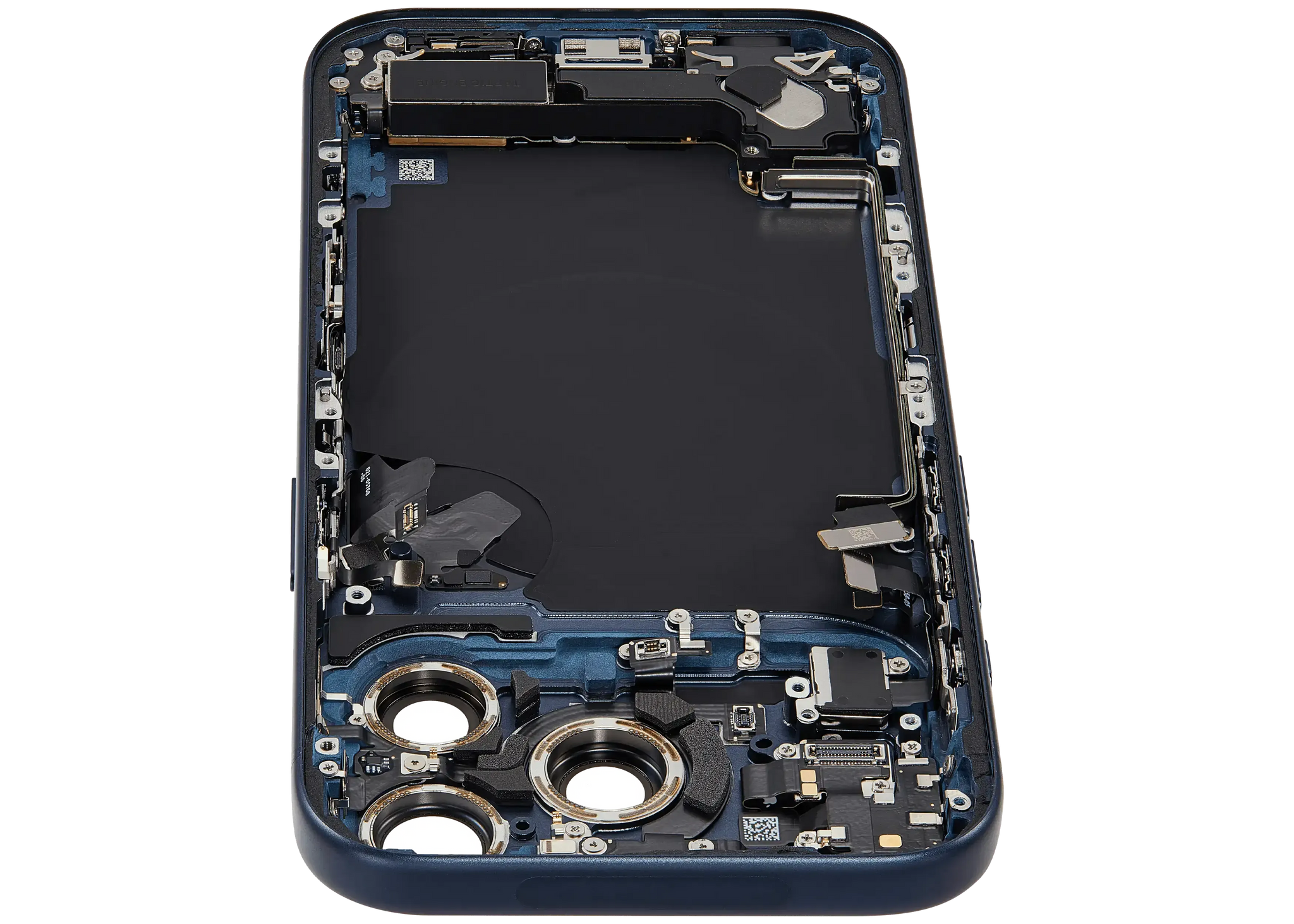 Back Housing W/ Charging Port Flex & Small Parts Compatible For iPhone 17 Pro (US Version) (Pull) (Deep Blue)