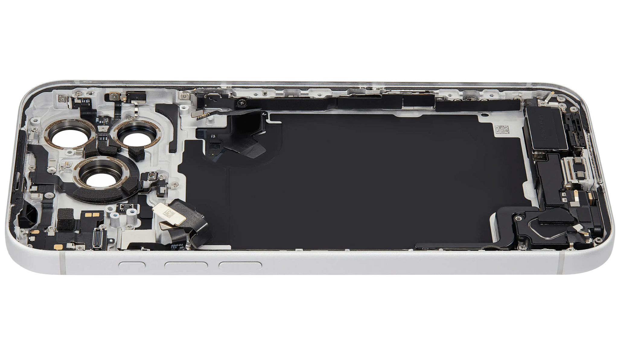 Back Housing W/ Charging Port Flex & Small Parts Compatible For iPhone 17 Pro Max (US Version) (Pull) (Silver)