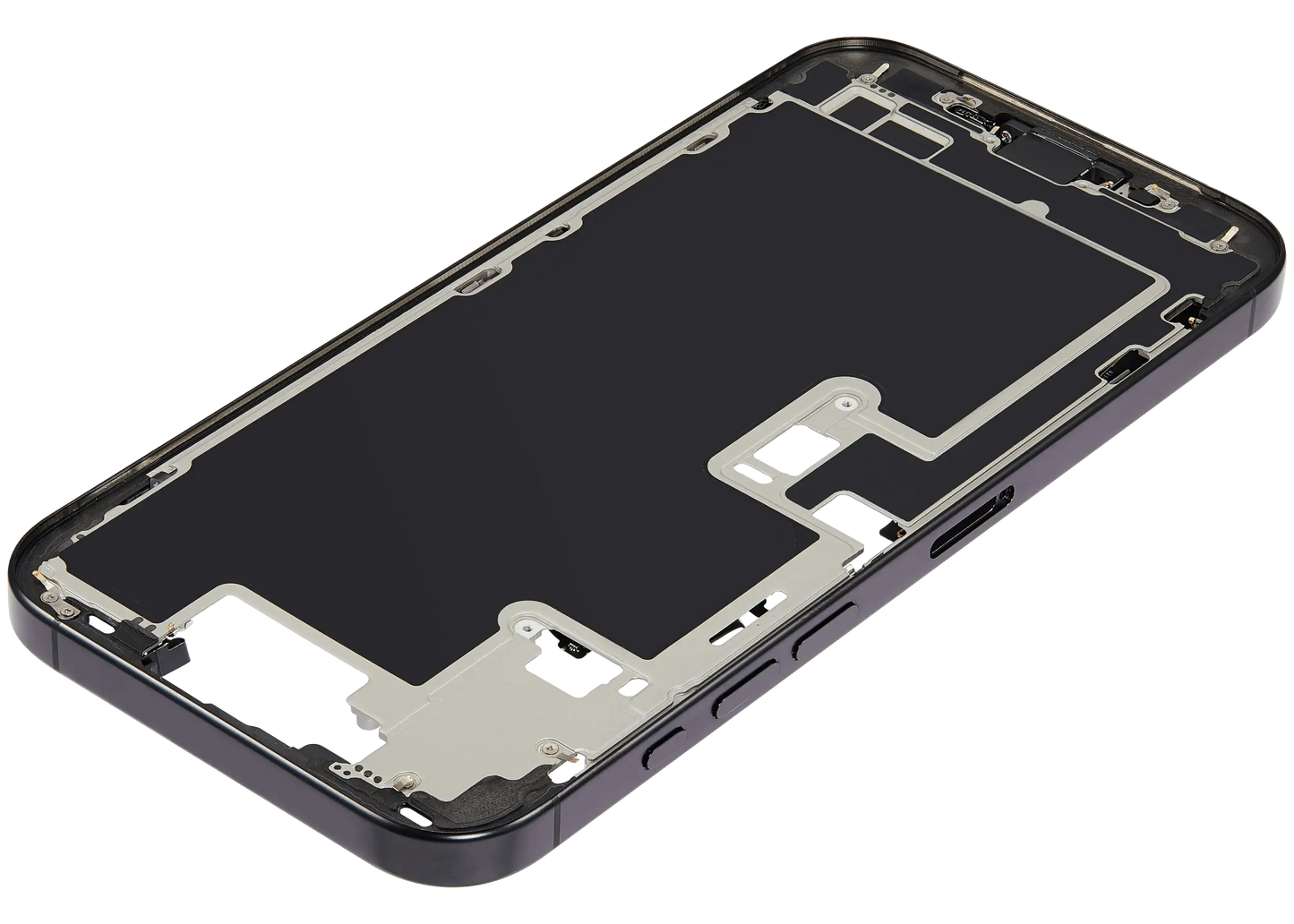 Mid-Frame Housing W/ Charging Port Flex & Small Parts For iPhone 16 Pro Max (EU / Global Version) (Pull) (Black Titanium)