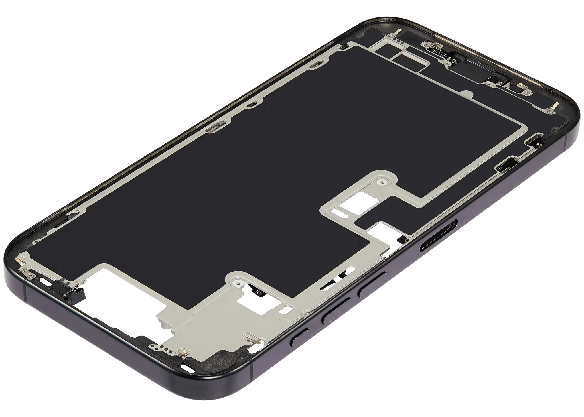 Mid-Frame Housing W/ Charging Port Flex & Small Parts For iPhone 16 Pro Max (EU / Global Version) (Pull) (Black Titanium)