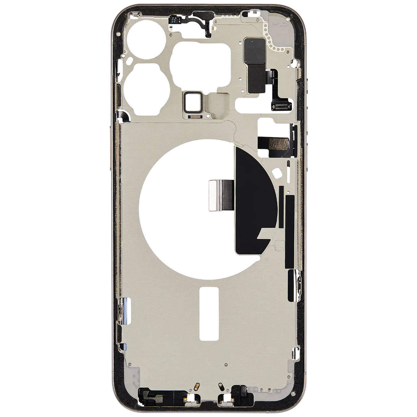 Mid-Frame Housing W/ Charging Port Flex & Small Parts For iPhone 15 Pro Max (US Version) (Pull) (White Titanium)