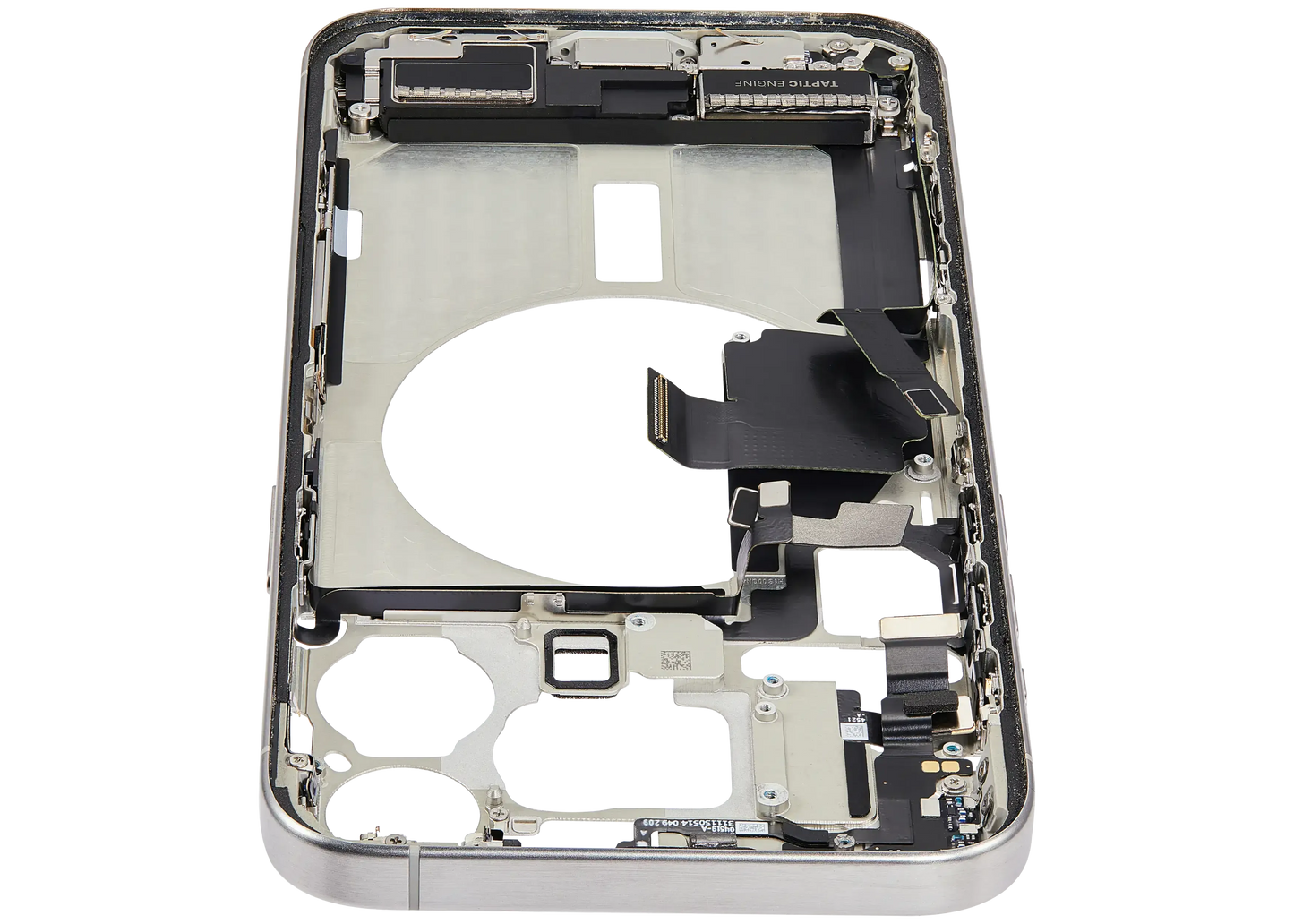 Mid-Frame Housing W/ Charging Port Flex & Small Parts For iPhone 15 Pro Max (US Version) (Pull) (White Titanium)