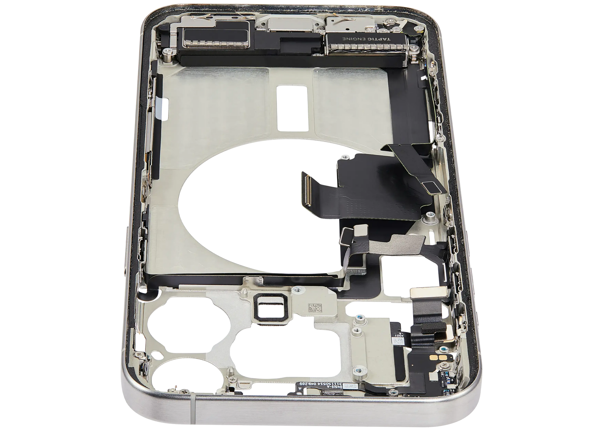 Mid-Frame Housing W/ Charging Port Flex & Small Parts For iPhone 15 Pro Max (US Version) (Pull) (White Titanium)