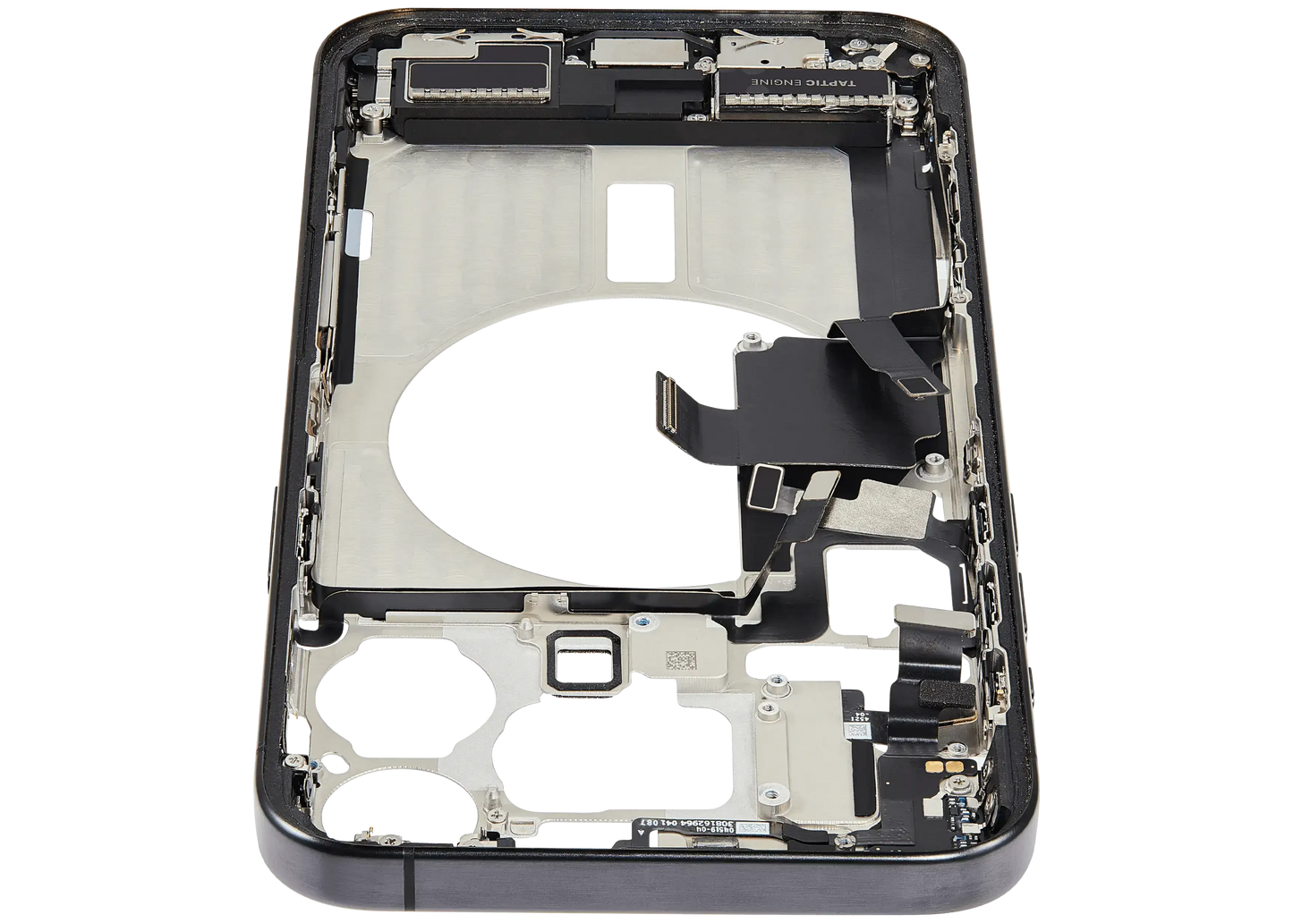 Mid-Frame Housing W/ Charging Port Flex & Small Parts For iPhone 15 Pro Max (US Version) (Pull) (Black Titanium)