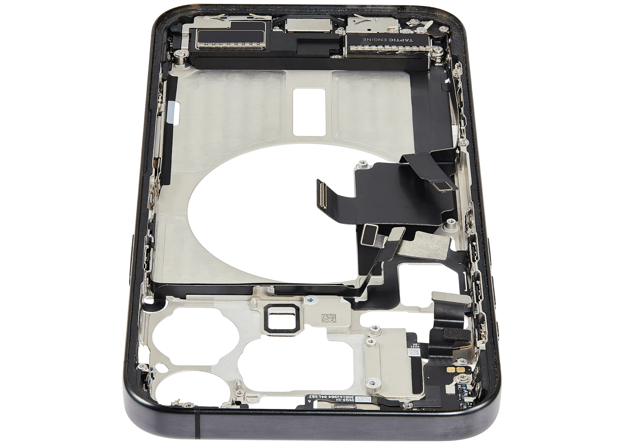 Mid-Frame Housing W/ Charging Port Flex & Small Parts For iPhone 15 Pro Max (US Version) (Pull) (Black Titanium)