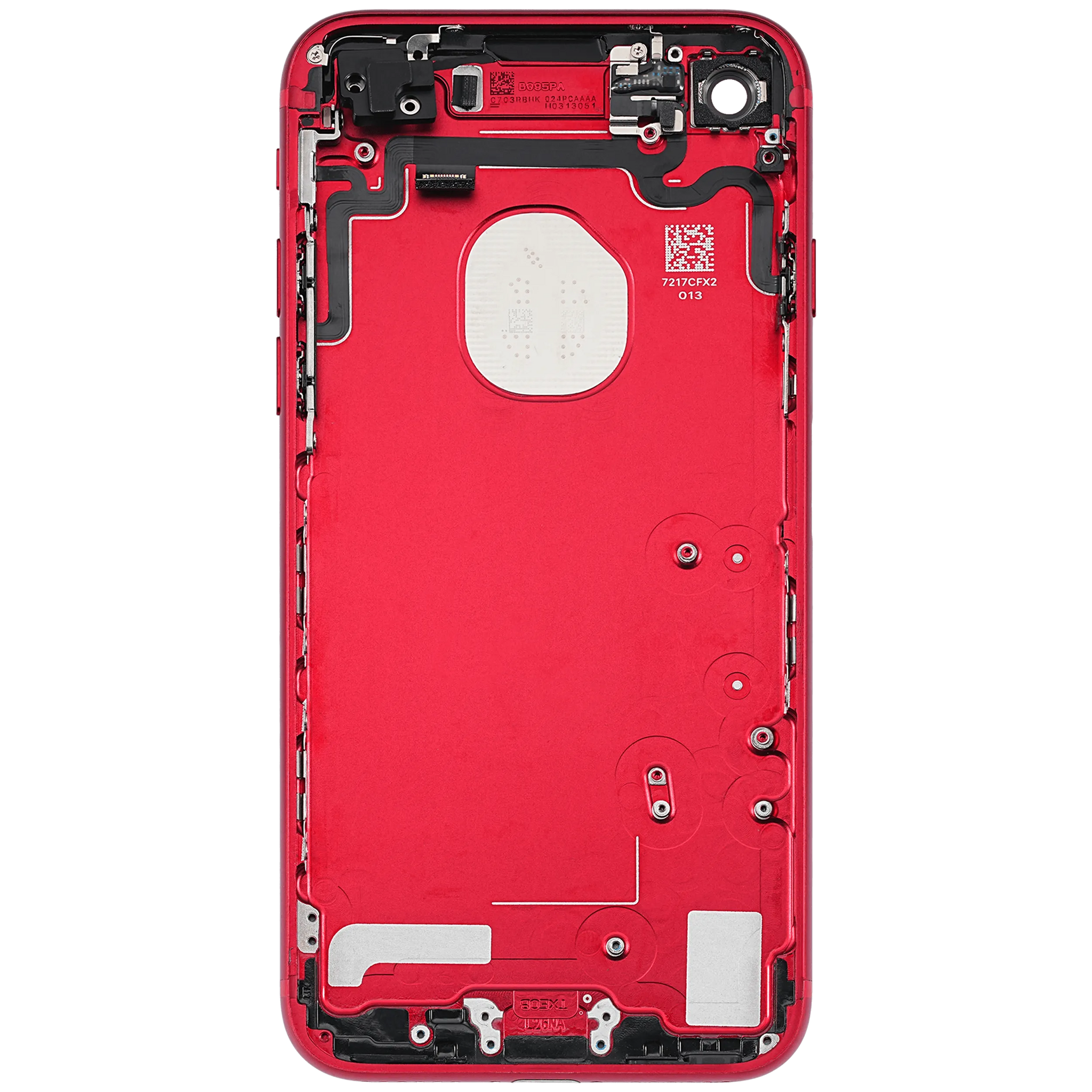 Back Housing W/ Small Components Pre-Installed For iPhone 7 (Pull) (Red)