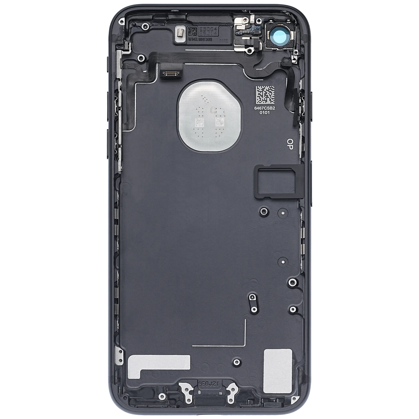 Back Housing W/ Small Components Pre-Installed For iPhone 7 (Pull) (Matte Black)