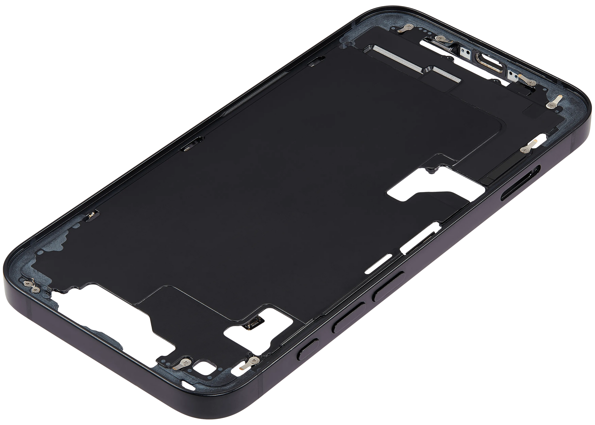 Mid-Frame Housing W/ Small Parts For iPhone 16e (EU / Global Version) (Pull) (Black)