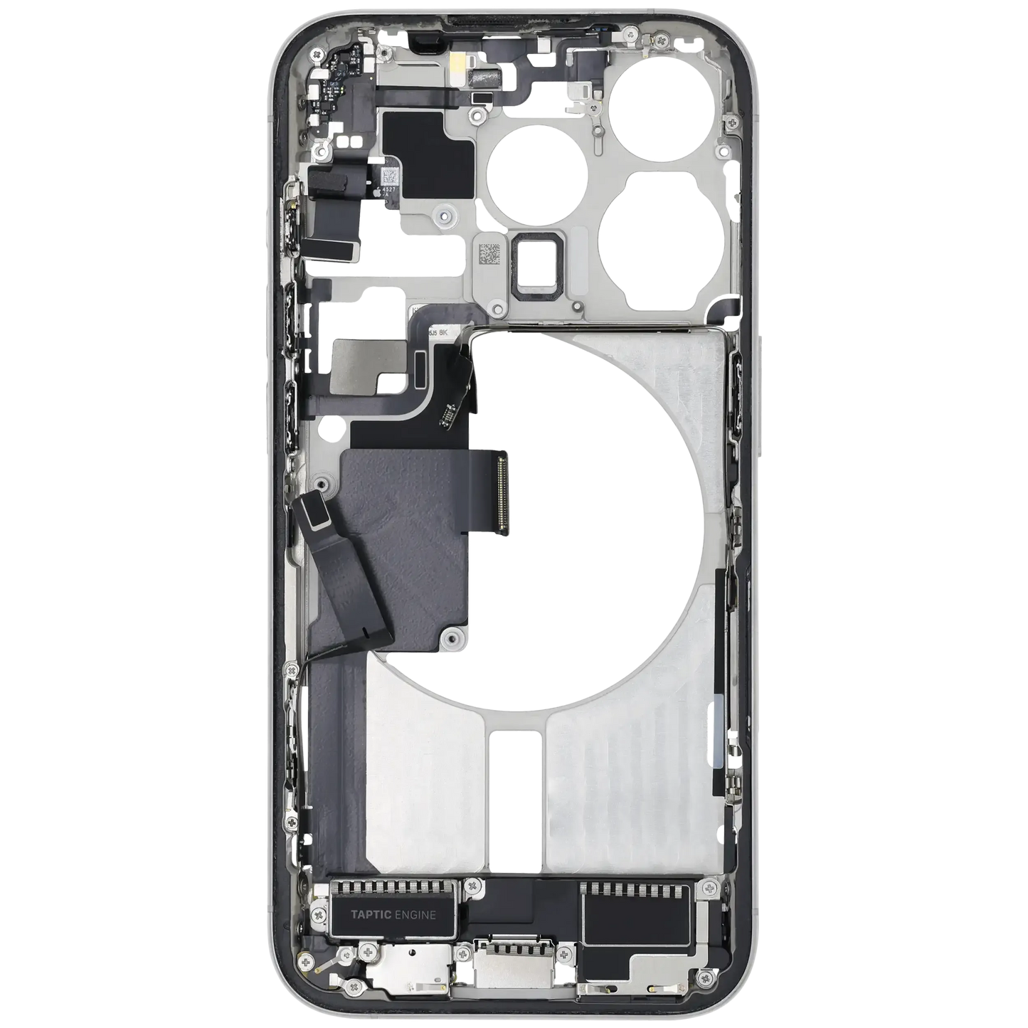 Mid-Frame Housing W/ Charging Port Flex & Small Parts For iPhone 15 Pro (US Version) (Pull) (White Titanium)