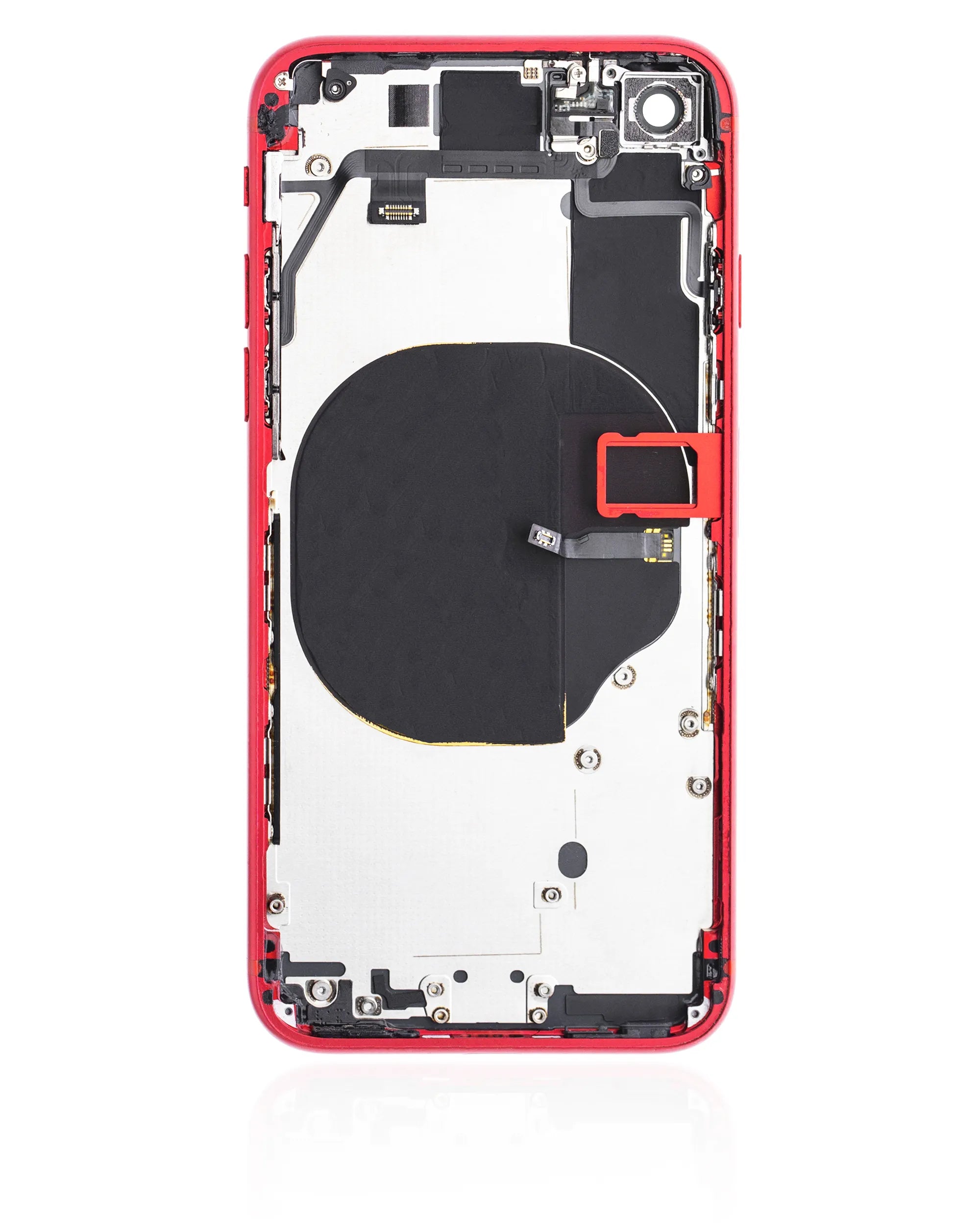 Back Housing W/ Small Components Pre-Installed For iPhone SE (2020) (Used OEM) (Pull) (Red)