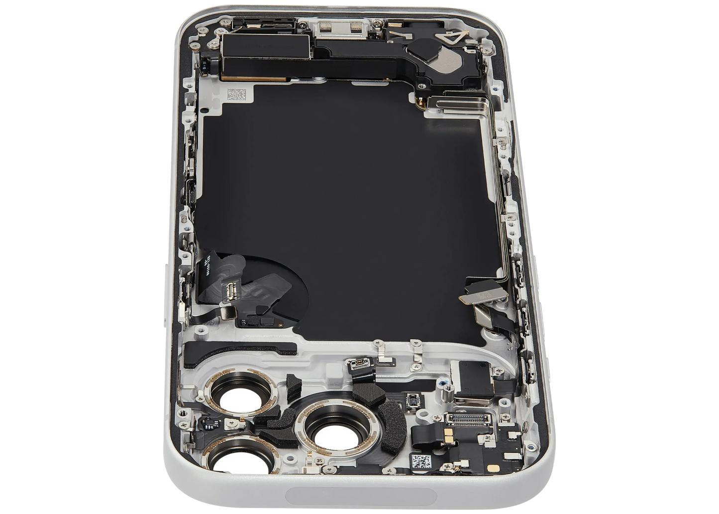 Back Housing W/ Charging Port Flex & Small Parts Compatible For iPhone 17 Pro (US Version) (Pull) (Silver)