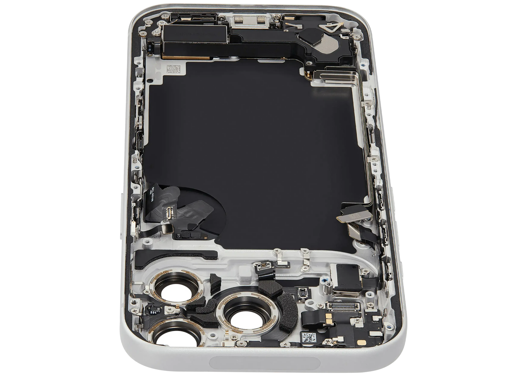 Back Housing W/ Charging Port Flex & Small Parts Compatible For iPhone 17 Pro (US Version) (Pull) (Silver)