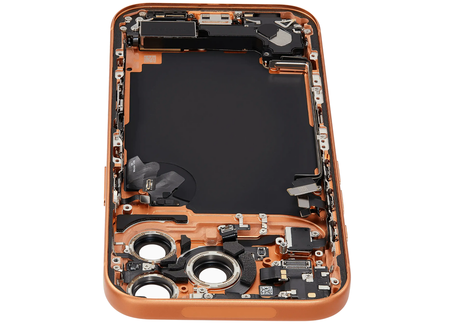 Back Housing W/ Charging Port Flex & Small Parts Compatible For iPhone 17 Pro (US Version) (Pull) (Cosmic Orange)
