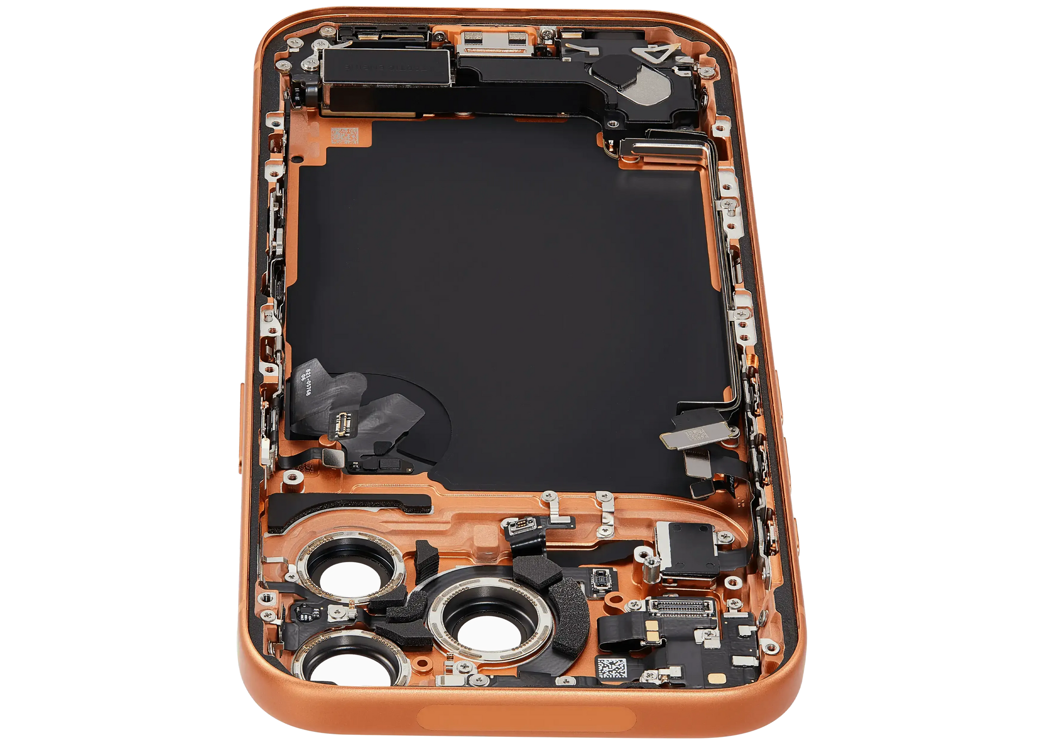 Back Housing W/ Charging Port Flex & Small Parts Compatible For iPhone 17 Pro (US Version) (Pull) (Cosmic Orange)