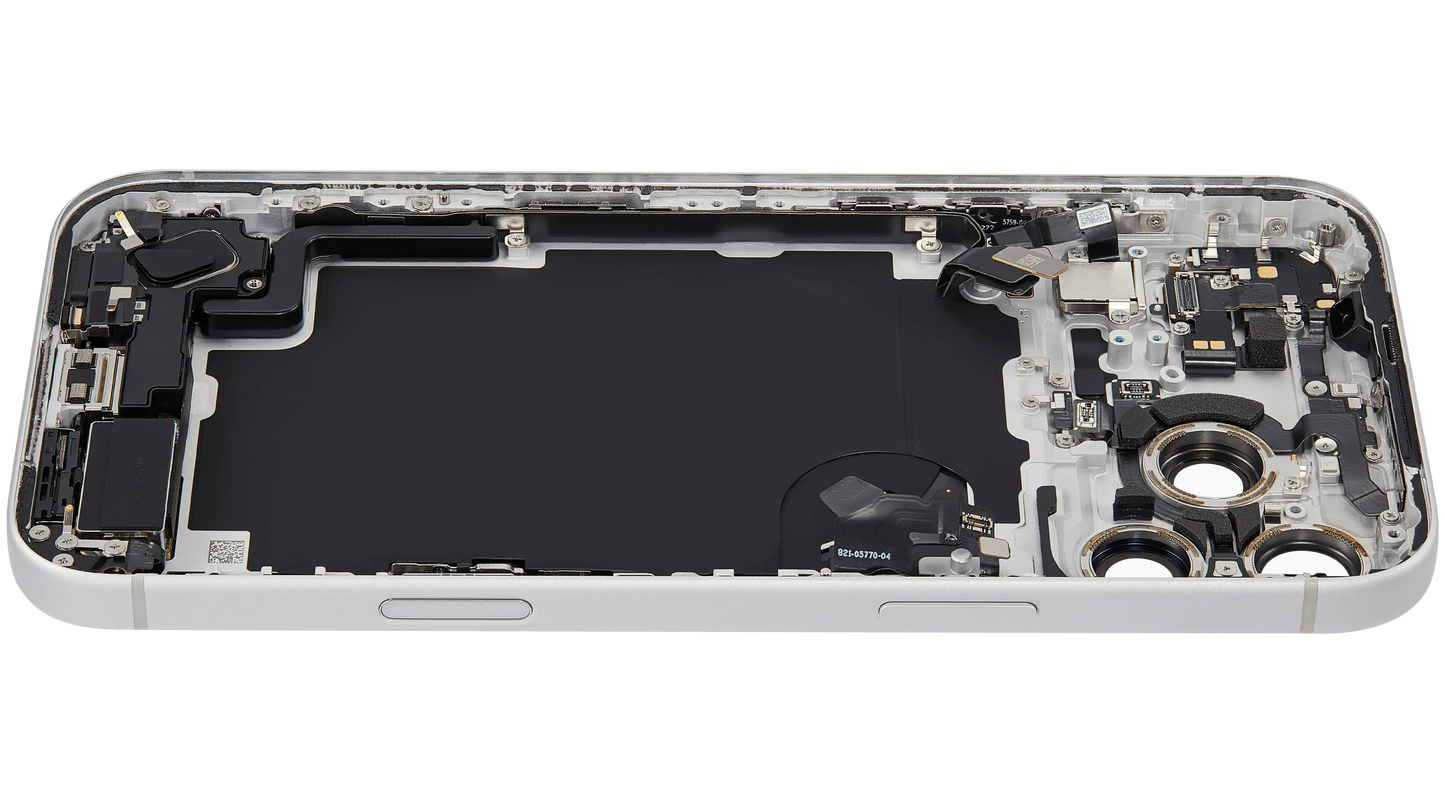 Back Housing W/ Charging Port Flex & Small Parts Compatible For iPhone 17 Pro Max (US Version) (Pull) (Silver)