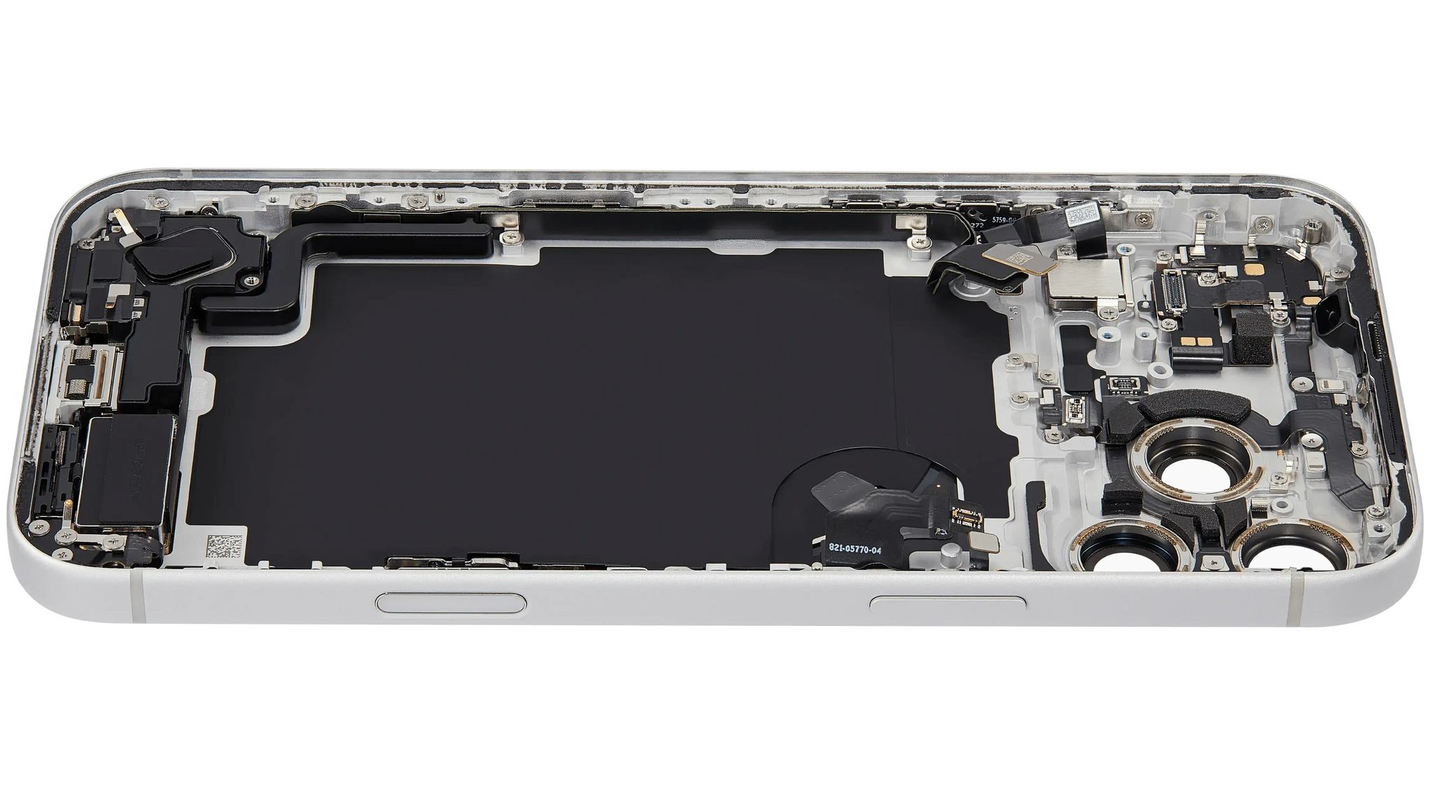 Back Housing W/ Charging Port Flex & Small Parts Compatible For iPhone 17 Pro Max (US Version) (Pull) (Silver)