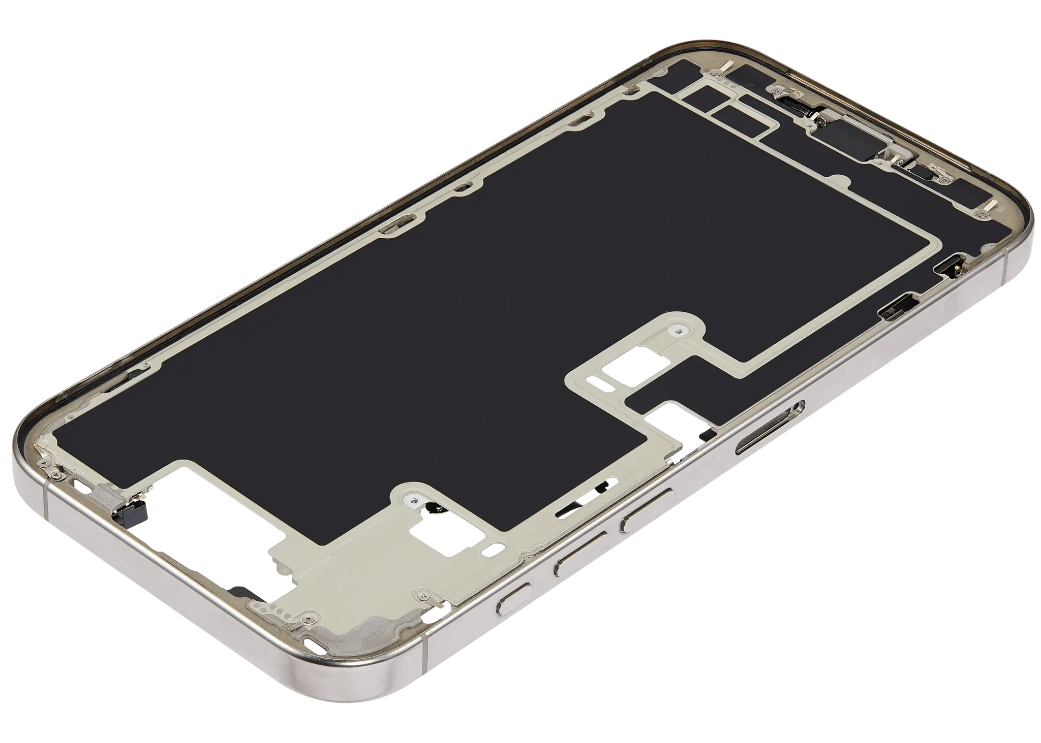 Mid-Frame Housing W/ Charging Port Flex & Small Parts For iPhone 16 Pro Max (EU / Global Version) (Pull) (Natural Titanium)