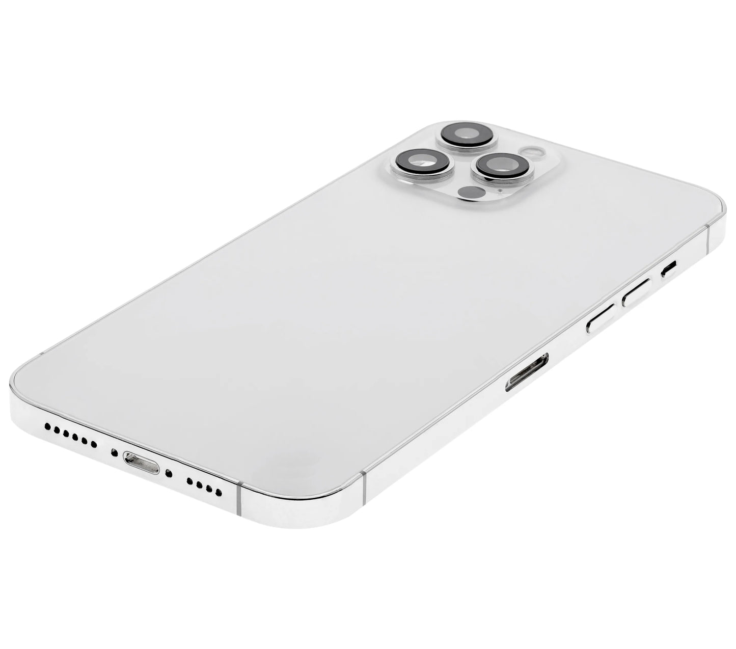 Back Housing W/ Charging Port Flex & Small Parts For iPhone 12 Pro Max (US Version) (Used OEM) (Pull) (Silver)