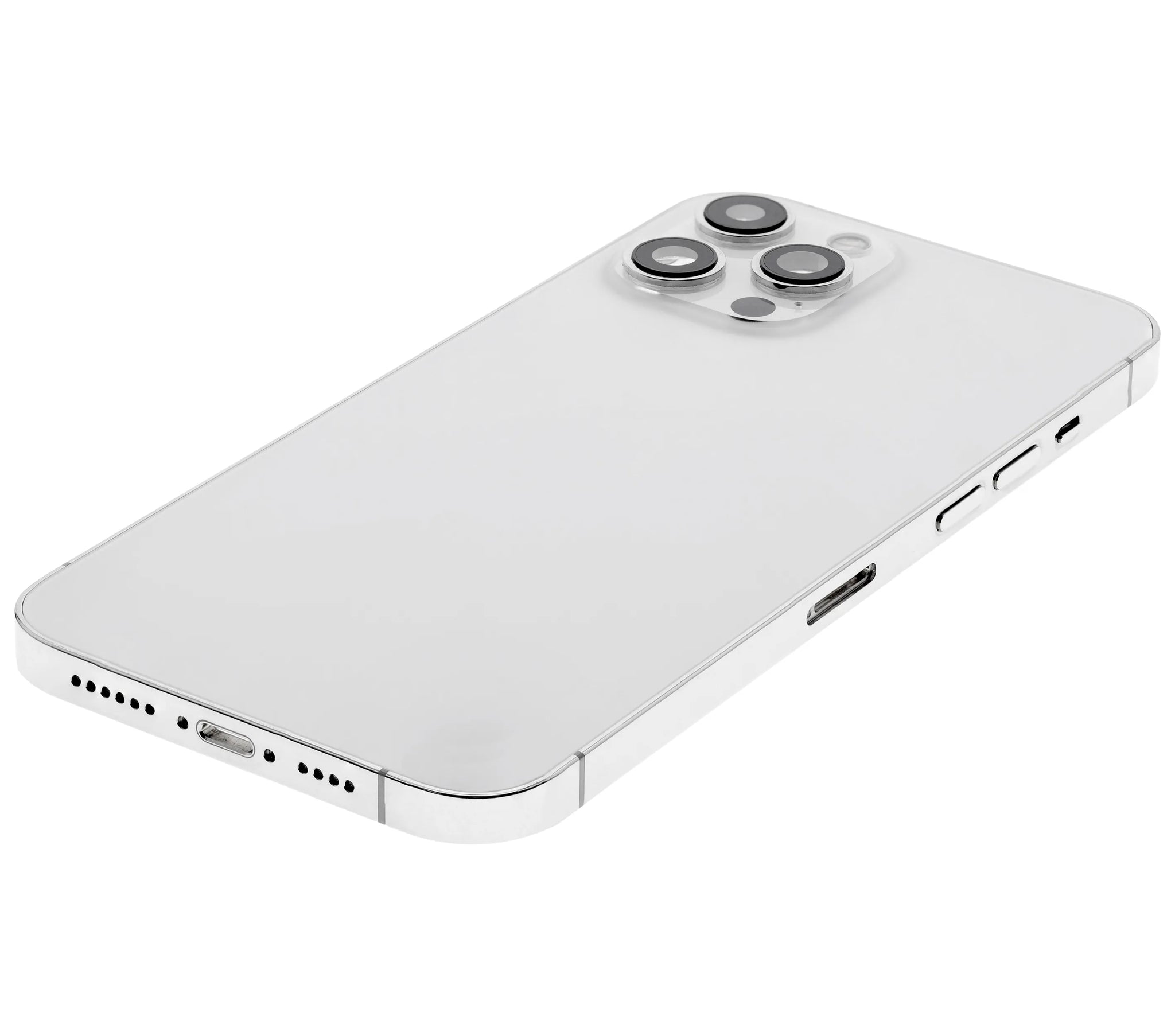 Back Housing W/ Charging Port Flex & Small Parts For iPhone 12 Pro Max (US Version) (Used OEM) (Pull) (Silver)