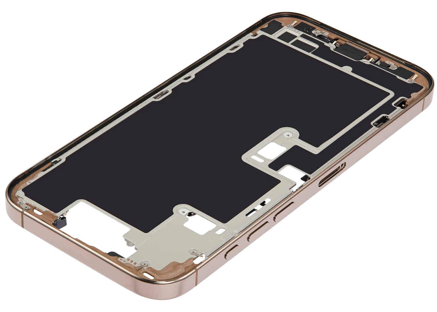 Mid-Frame Housing W/ Charging Port Flex & Small Parts For iPhone 16 Pro Max (EU / Global Version) (Pull) (Desert Titanium)