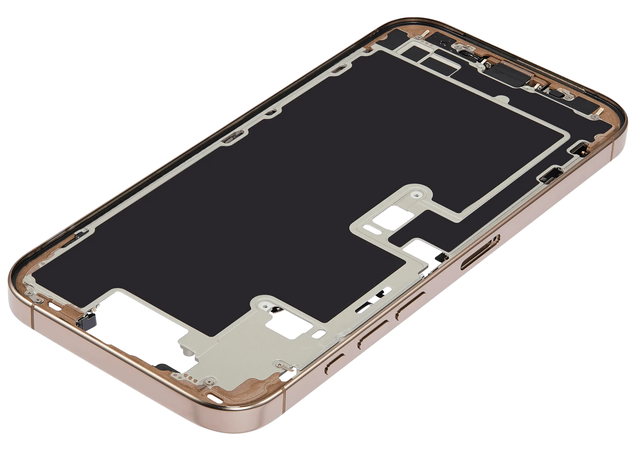Mid-Frame Housing W/ Charging Port Flex & Small Parts For iPhone 16 Pro Max (EU / Global Version) (Pull) (Desert Titanium)