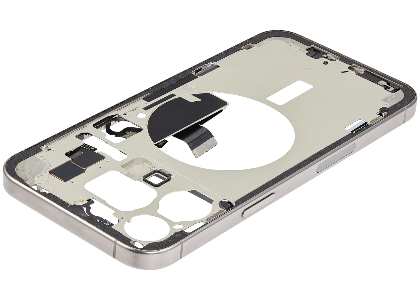 Mid-Frame Housing W/ Charging Port Flex & Small Parts For iPhone 15 Pro Max (Pull) (Natural Titanium)