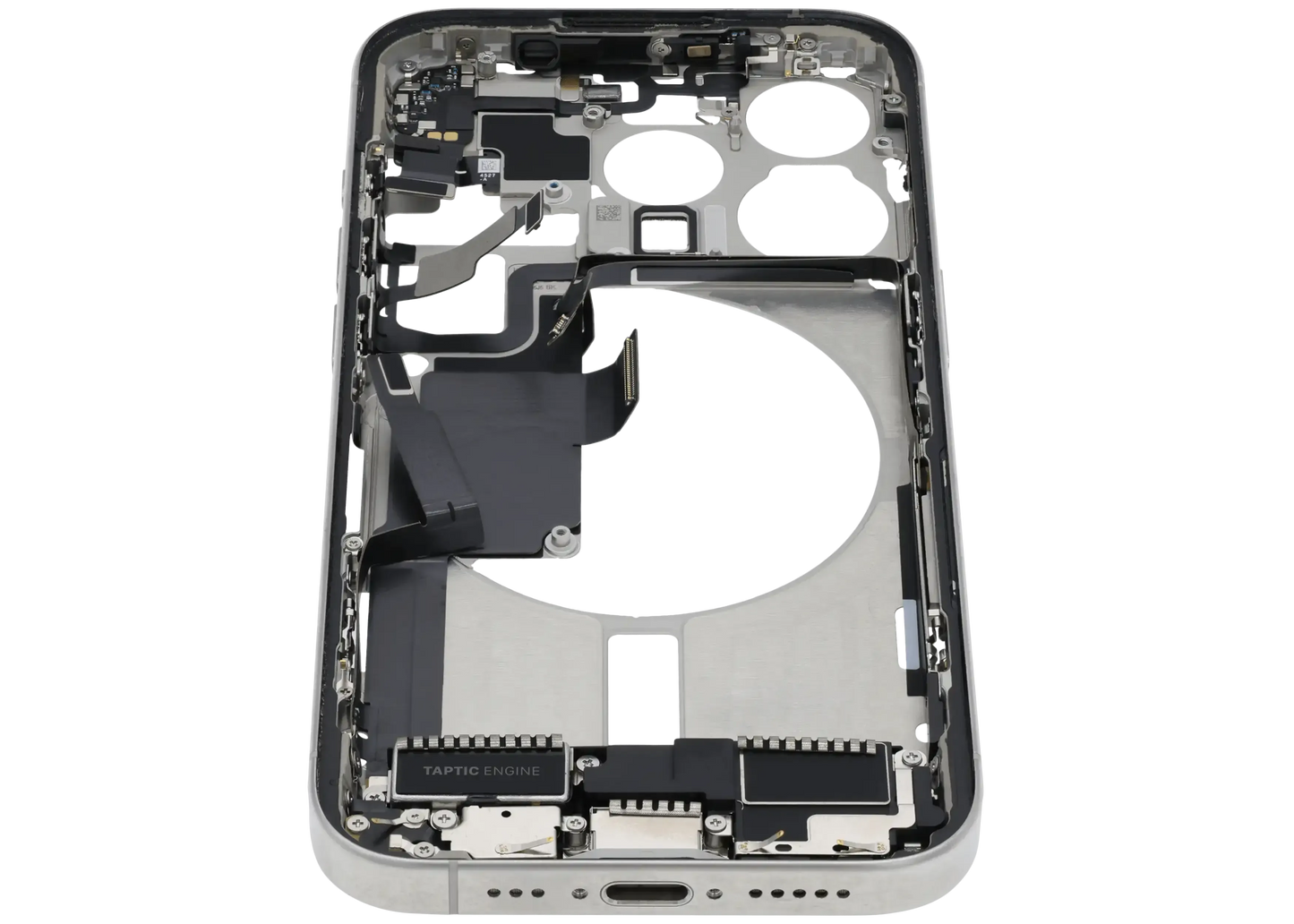 Mid-Frame Housing W/ Charging Port Flex & Small Parts For iPhone 15 Pro (US Version) (Pull) (White Titanium)