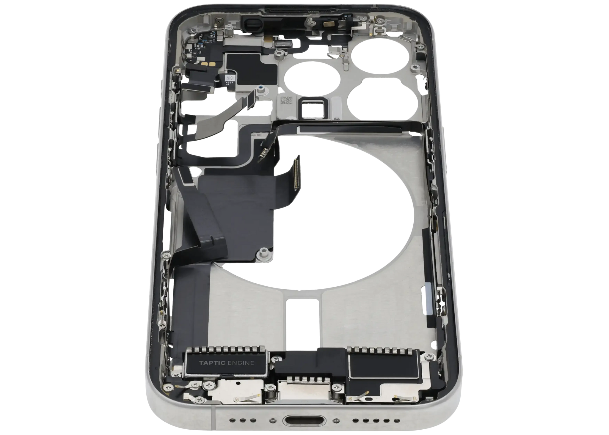 Mid-Frame Housing W/ Charging Port Flex & Small Parts For iPhone 15 Pro (US Version) (Pull) (White Titanium)