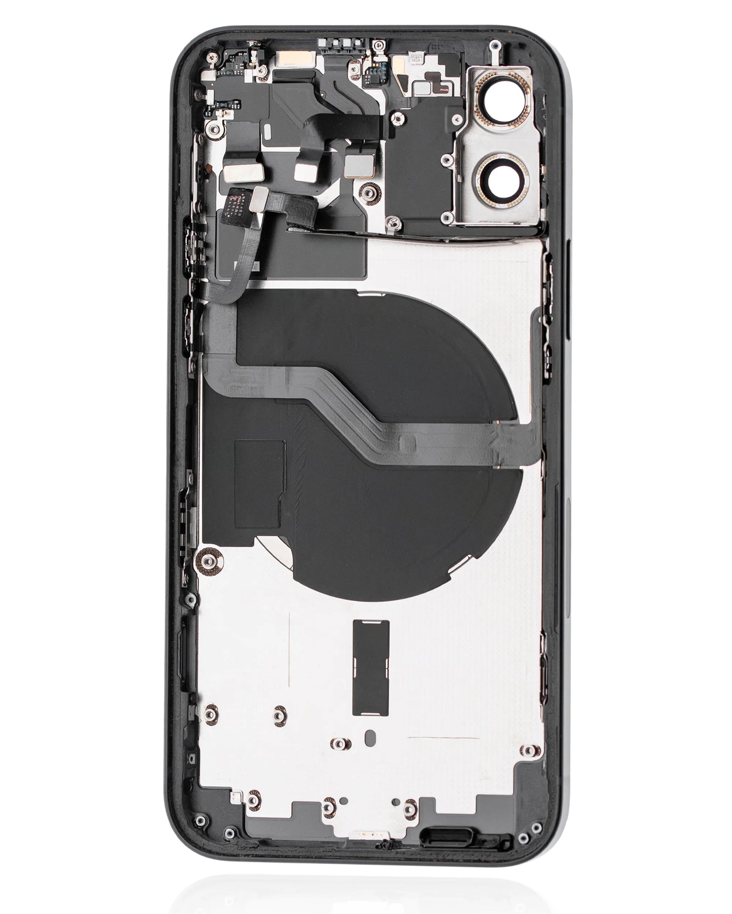 Back Housing W/ Small Parts For iPhone 12 (US Version) (Pull) (Black)