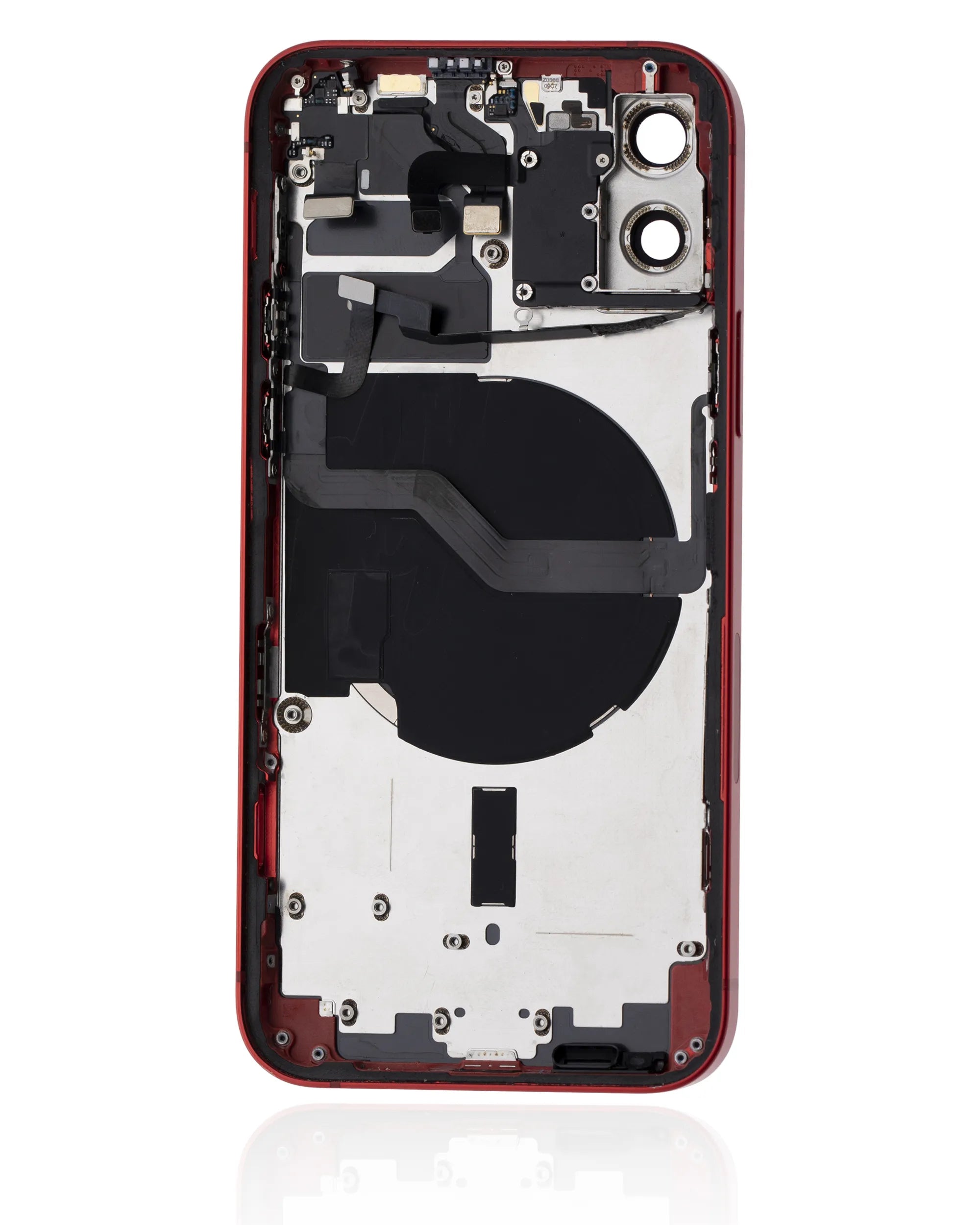 Back Housing W/ Small Parts For iPhone 12 (US Version) (Pull) (Red)