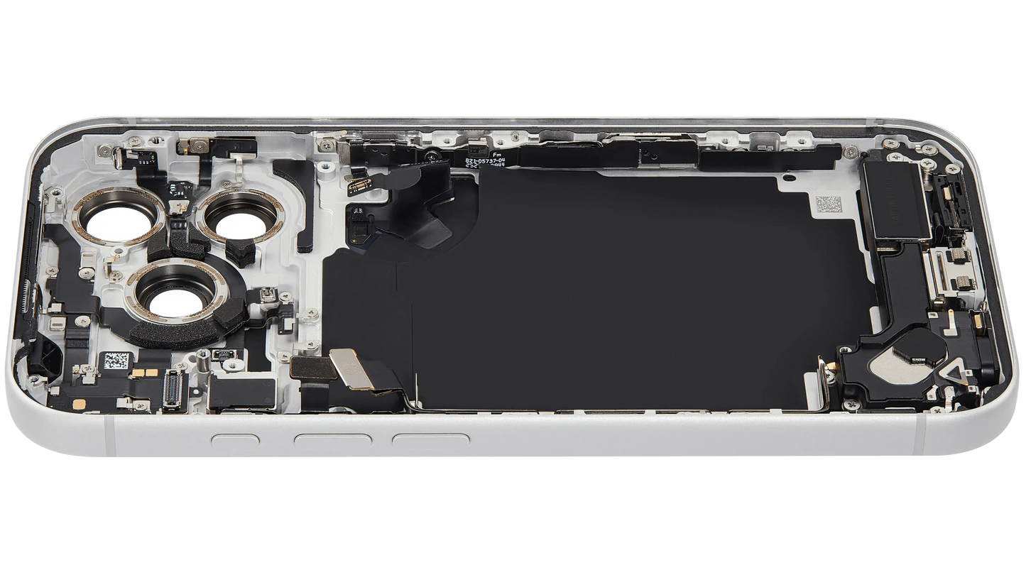 Back Housing W/ Charging Port Flex & Small Parts Compatible For iPhone 17 Pro (US Version) (Pull) (Silver)