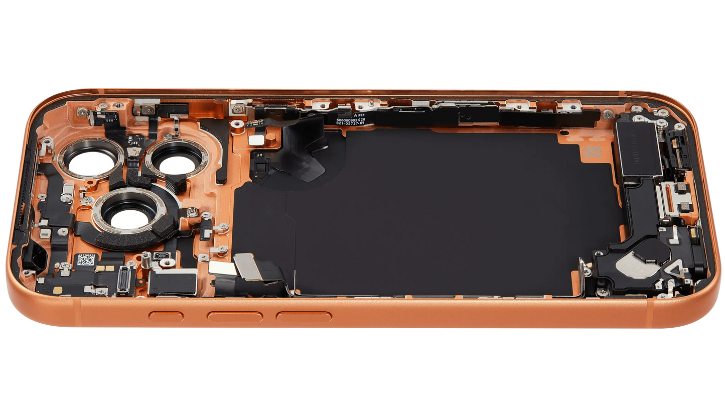 Back Housing W/ Charging Port Flex & Small Parts Compatible For iPhone 17 Pro (US Version) (Pull) (Cosmic Orange)