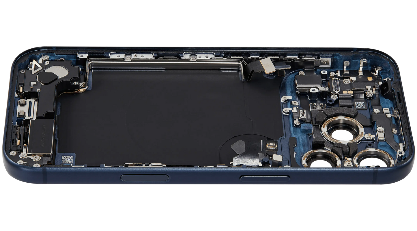 Back Housing W/ Charging Port Flex & Small Parts Compatible For iPhone 17 Pro (US Version) (Pull) (Deep Blue)