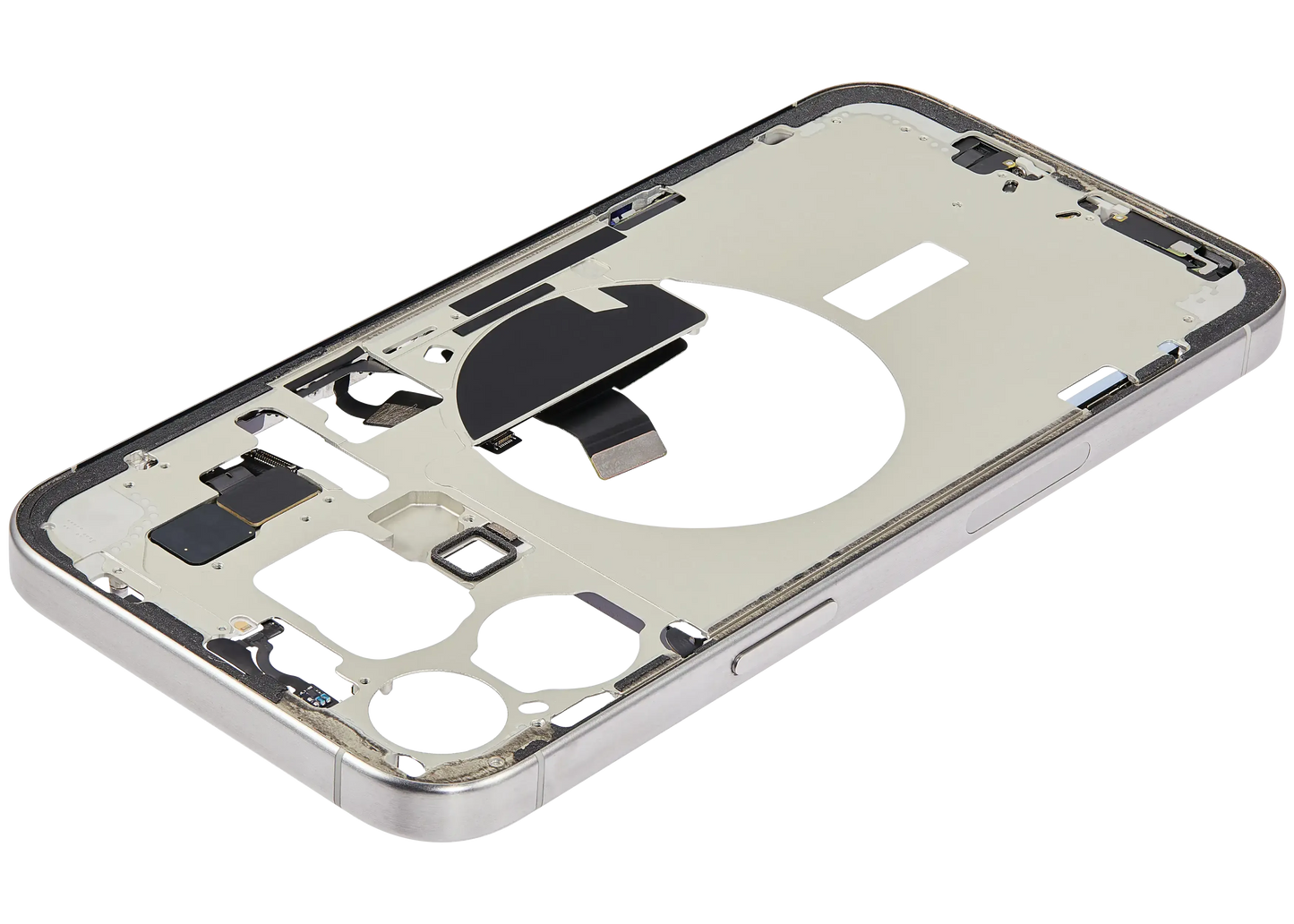 Mid-Frame Housing W/ Charging Port Flex & Small Parts For iPhone 15 Pro Max (US Version) (Pull) (White Titanium)