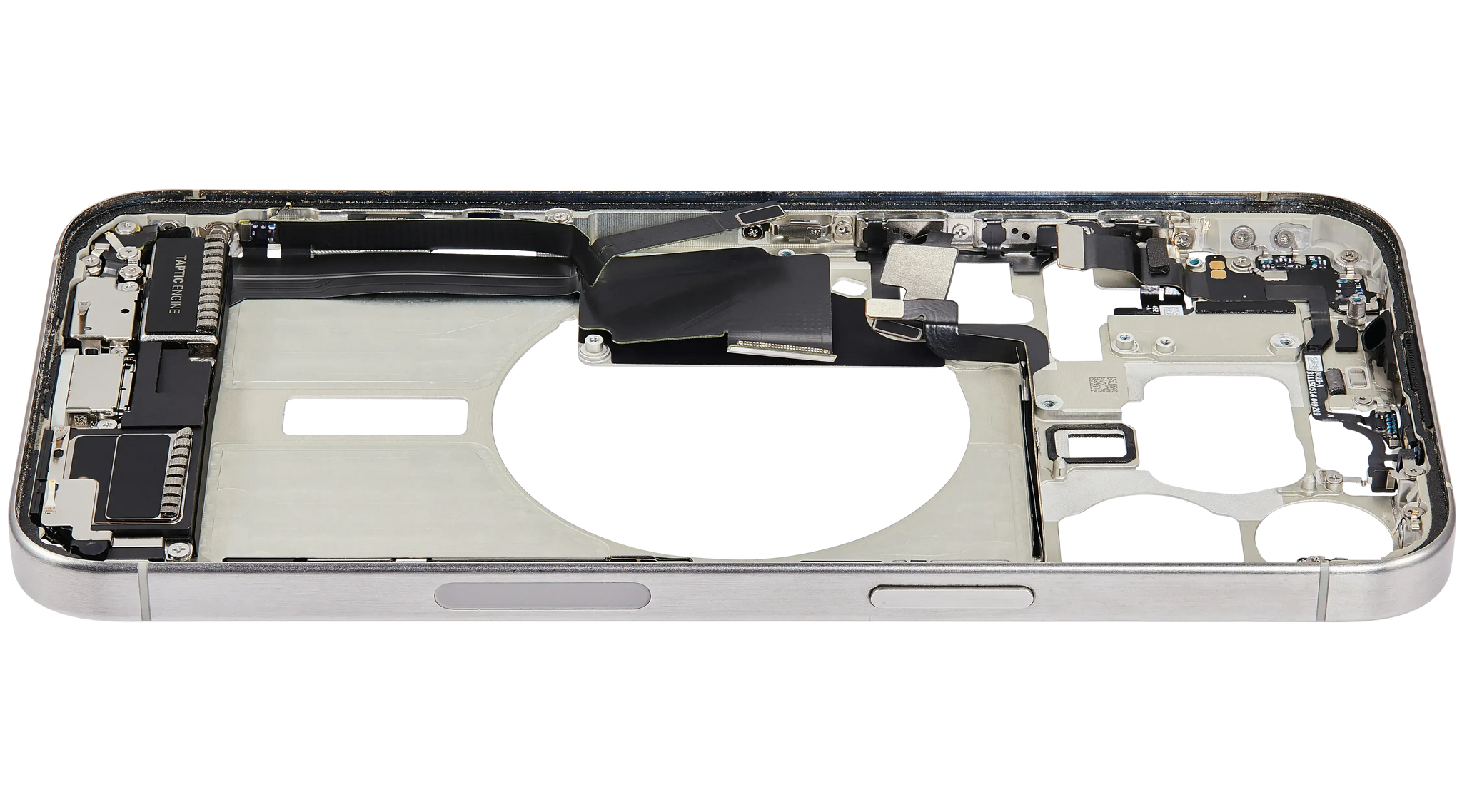 Mid-Frame Housing W/ Charging Port Flex & Small Parts For iPhone 15 Pro Max (US Version) (Pull) (White Titanium)