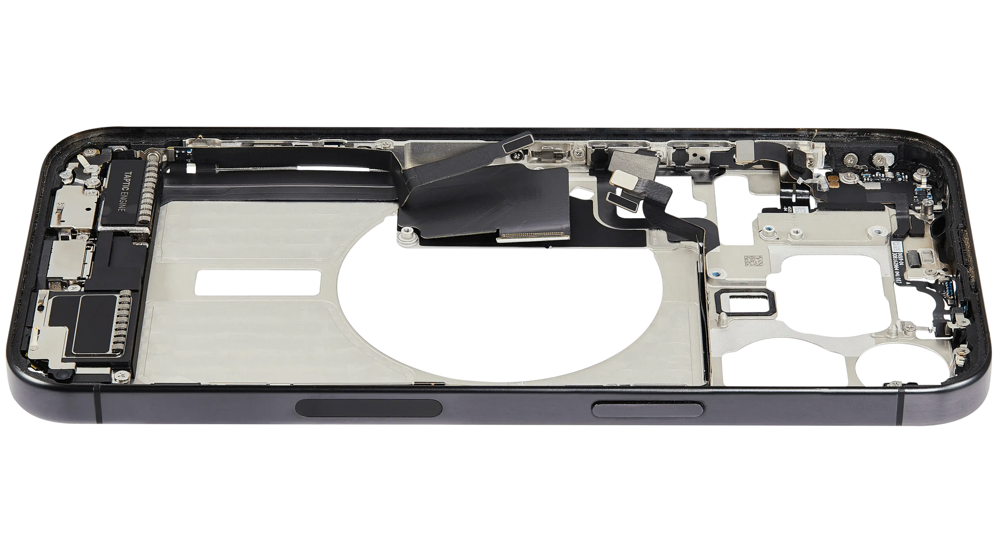 Mid-Frame Housing W/ Charging Port Flex & Small Parts For iPhone 15 Pro Max (US Version) (Pull) (Black Titanium)