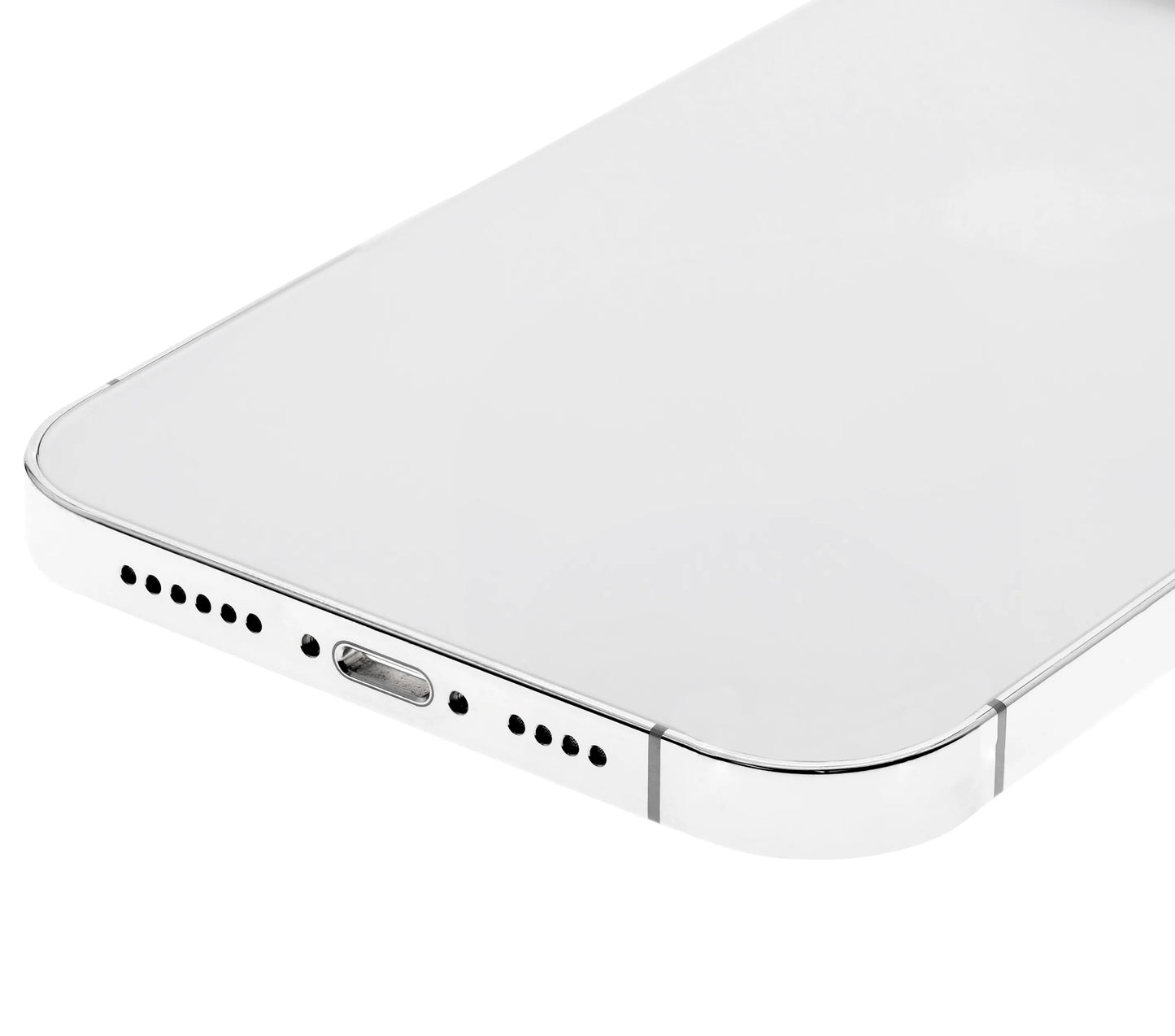 Back Housing W/ Charging Port Flex & Small Parts For iPhone 12 Pro Max (US Version) (Used OEM) (Pull) (Silver)