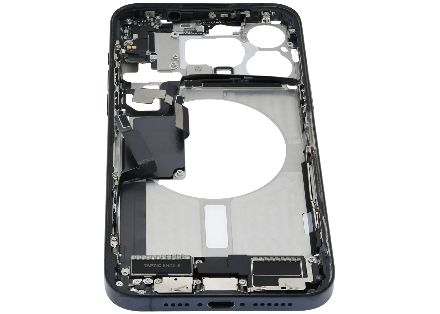 Mid-Frame Housing W/ Charging Port Flex & Small Parts For iPhone 15 Pro Max (US Version) (Pull) (Blue Titanium)