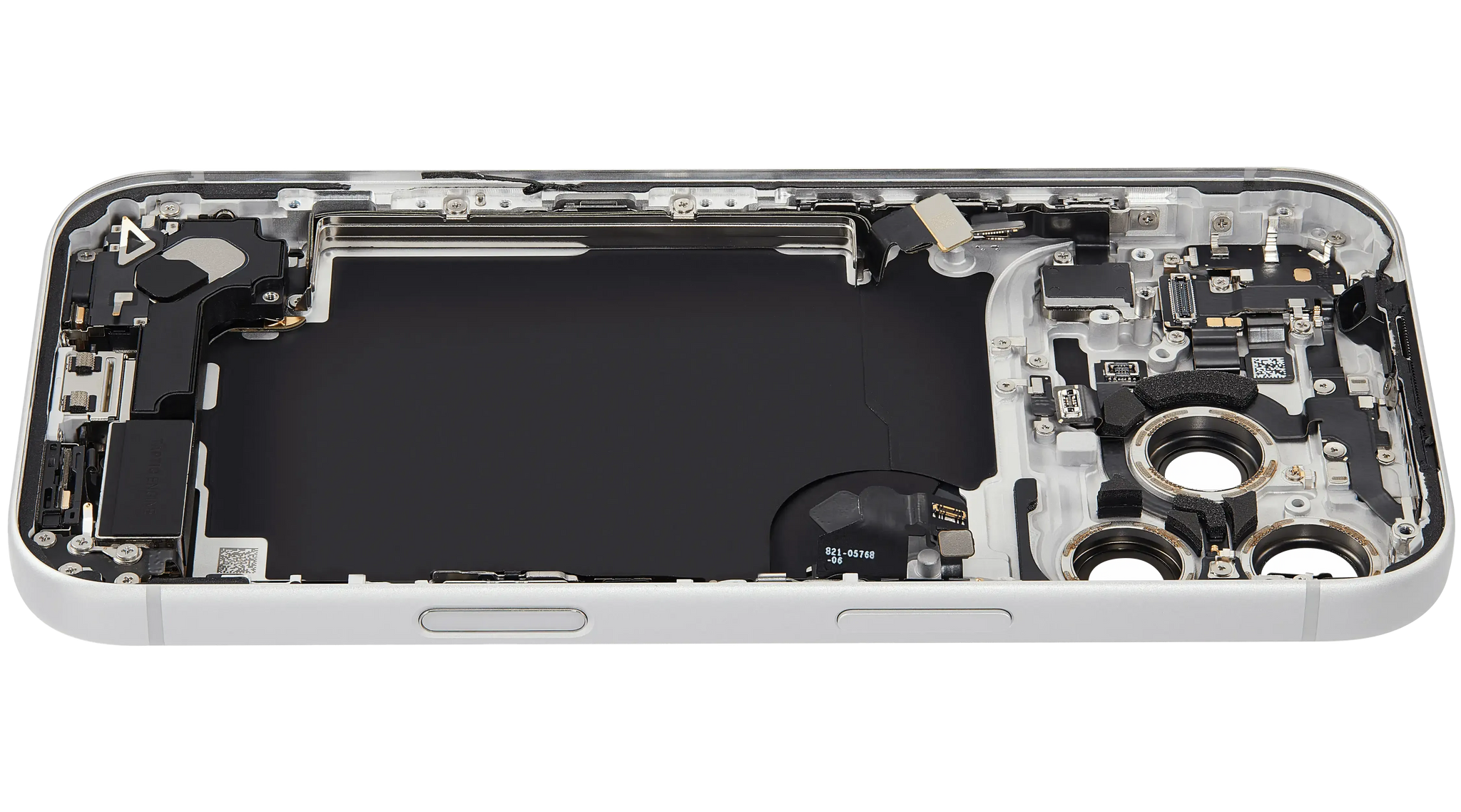 Back Housing W/ Charging Port Flex & Small Parts Compatible For iPhone 17 Pro (US Version) (Pull) (Silver)